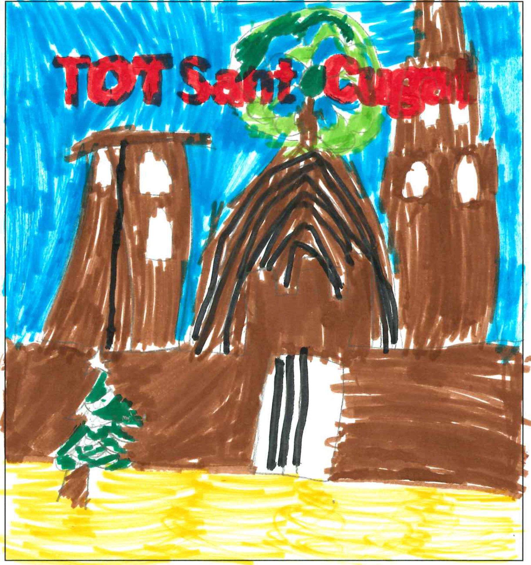 Postal de l'escola Pi d'en Xandri del concurs del TOT Sant Cugat 