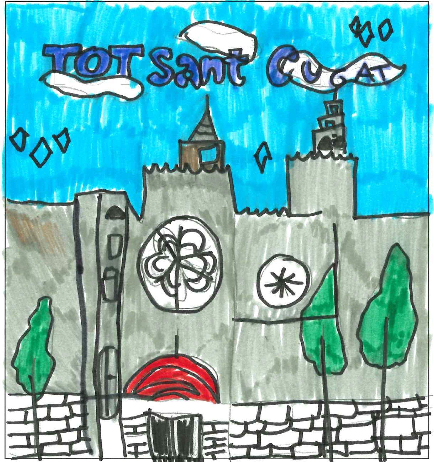 Postal de l'escola Pi d'en Xandri del concurs del TOT Sant Cugat 