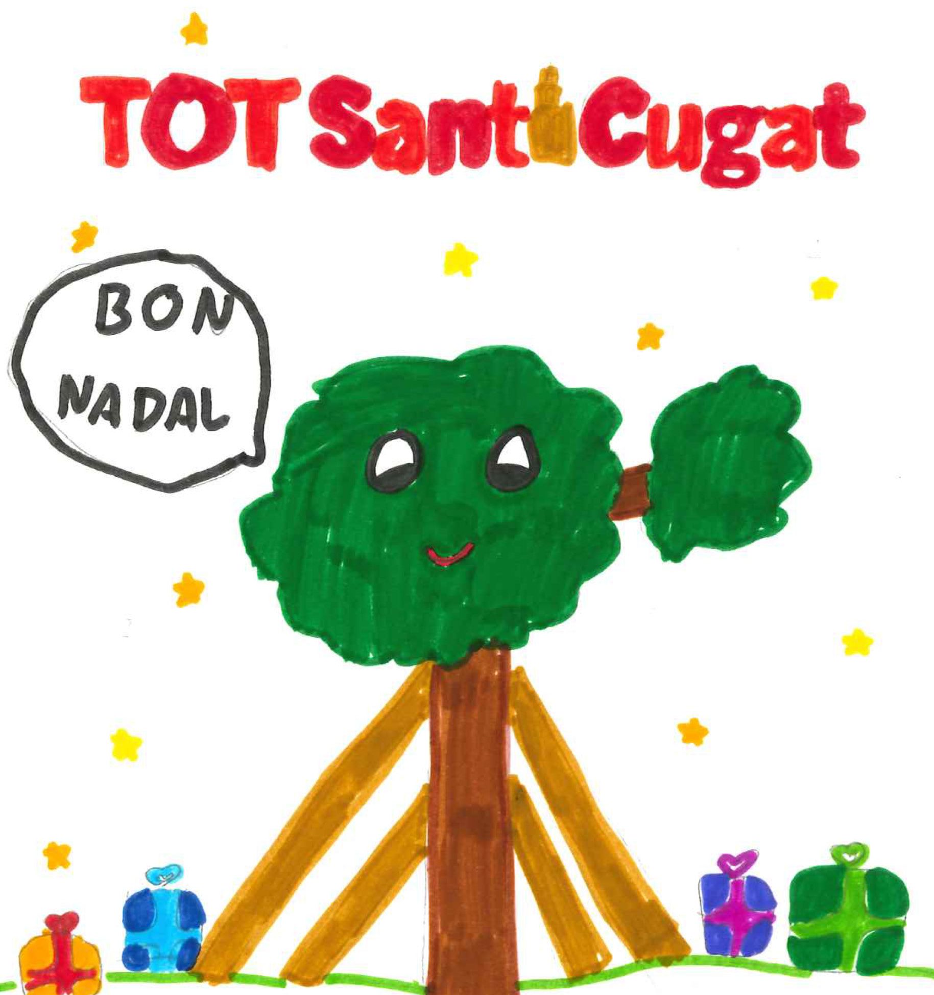 Postal de l'escola Pi d'en Xandri del concurs del TOT Sant Cugat 