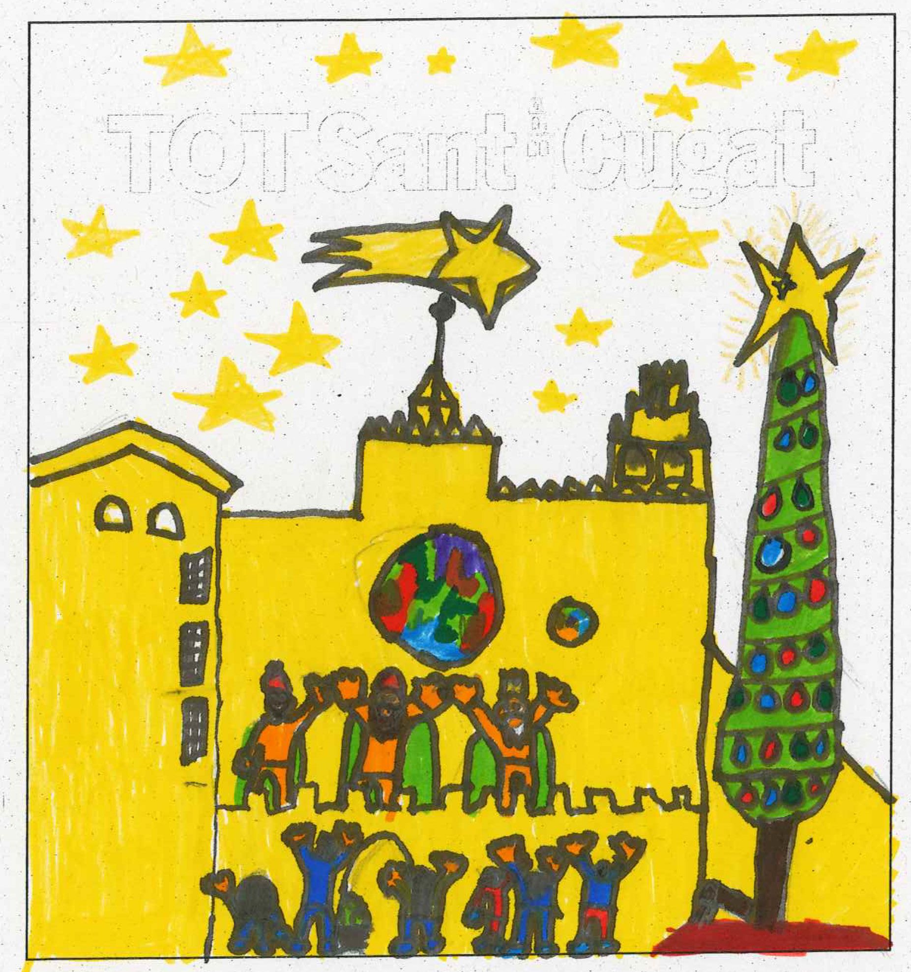 Postal de l'escola Pins del Vallès del concurs del TOT Sant Cugat 