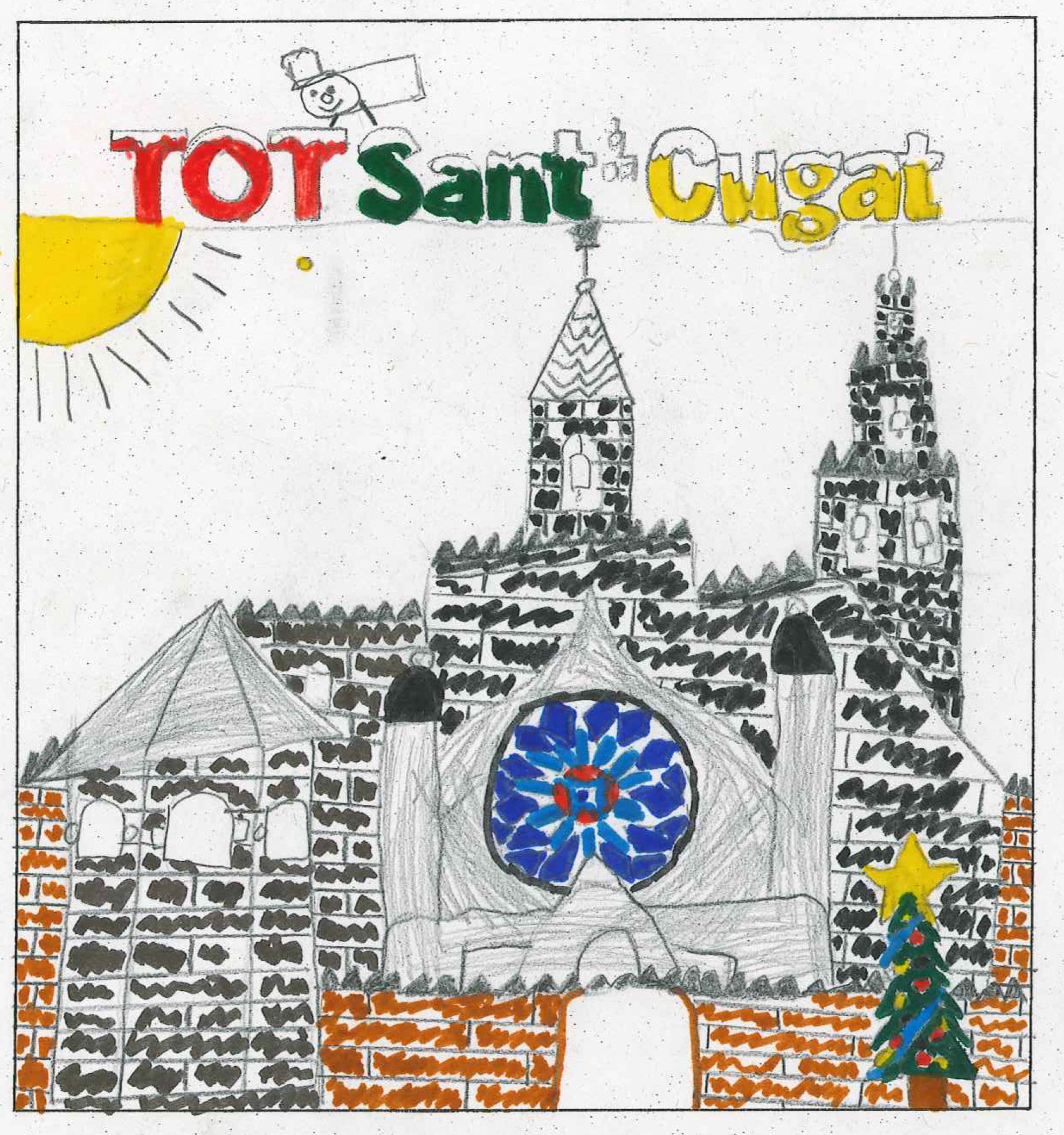 Postal de l'escola Pins del Vallès del concurs del TOT Sant Cugat 