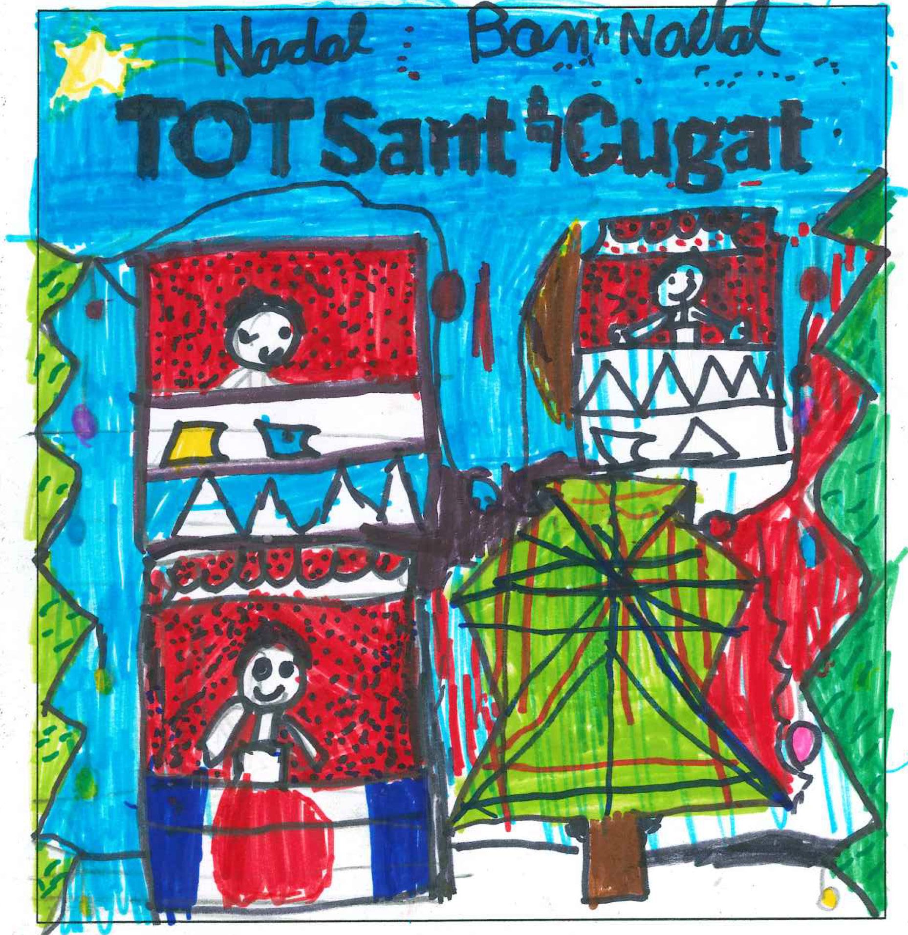Postal de l'escola La Farga del concurs del TOT Sant Cugat