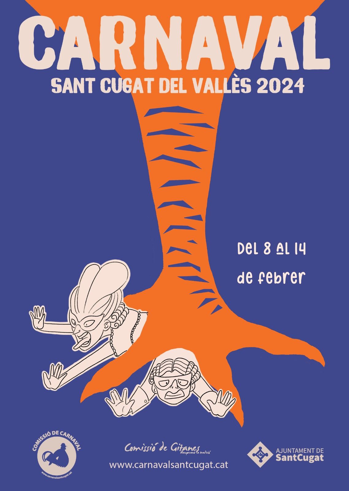 Cartell Carnaval Sant Cugat 2024. Foto: Ingrid Macià de l'Escola d'Art i Disseny de Sant Cugat.