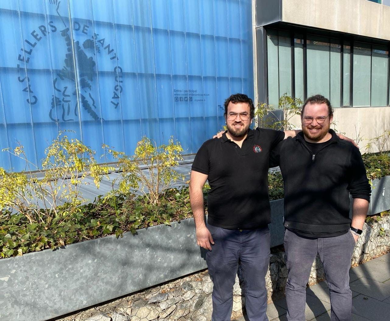 Santi Pie 'Drogo' (esquerra) i Víctor Biete (dreta) lideren el nou projecte dels Castellers de Sant Cugat. FOTO: Cedida