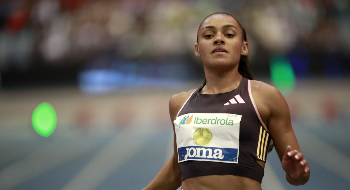 La santcugatenca Jaël Bestué, en el Campionat d'Espanya de pista curta. FOTO: RFEA / Miguelez Team