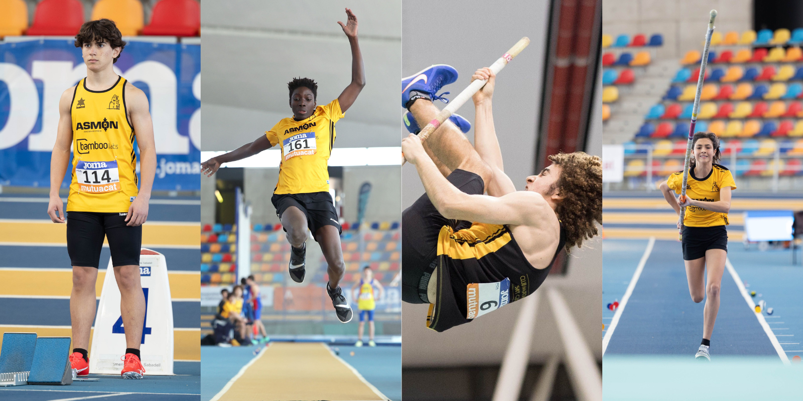 Els atletes del Club Muntanyenc Sant Cugat Álvaro Rodríguez, Joan Boubacar Guzmán, Guillem Alonso i Laia Ortolà van ser medalles en el Campionat de Catalunya sub-16. FOTOS: Carlos Guzmán Lorente