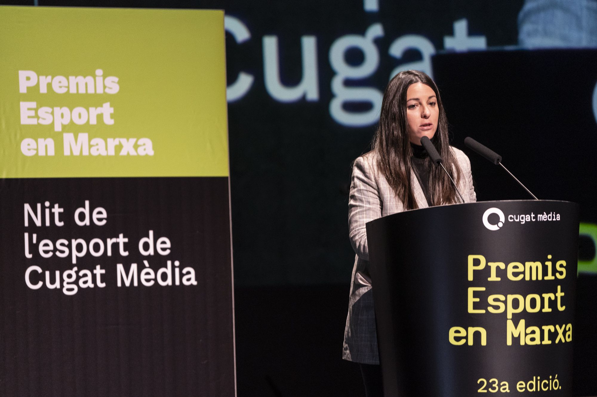 Cristina Mur, directora de Cugat Mèdia, en la 23a edició dels Premis Esport en Marxa. FOTO: Mireia Comas