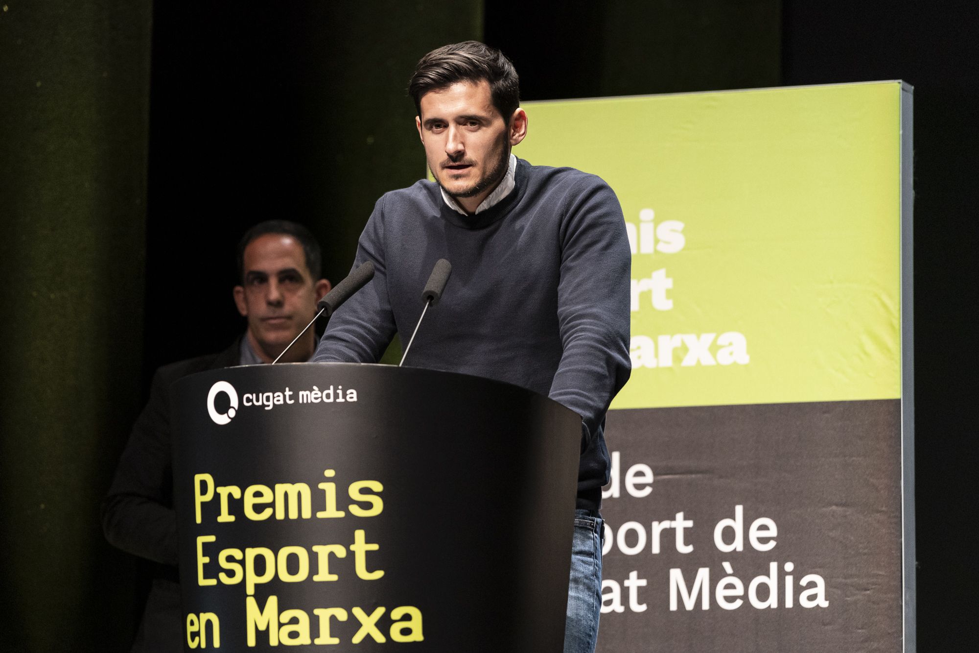 Guille Carnicer, entrenador del sènior de Junior FC femení d'hoquei herba, en la 23a edició dels Premis Esport en Marxa. FOTO: Mireia Comas