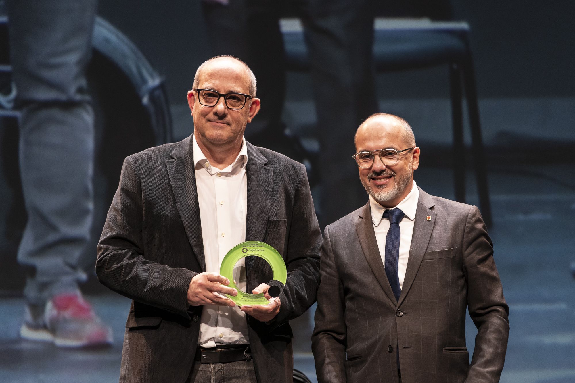 El Club Muntanyenc Sant Cugat, per les seves seccions d'atletisme i gimnàstica adaptats, guardonat amb el premi a millor esport inclusiu en la 23a edició dels Premis Esport en Marxa. FOTO: Mireia Comas