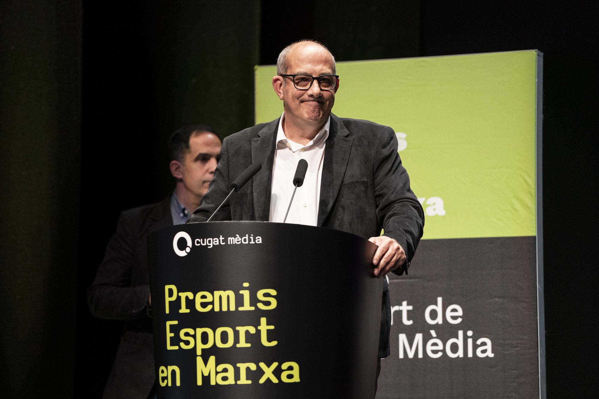 Fer Cortizo, vicepresident del Club Muntanyenc Sant Cugat i responsable de la secció d'atletisme, en la 23a edició dels Premis Esport en Marxa. FOTO: Mireia Comas