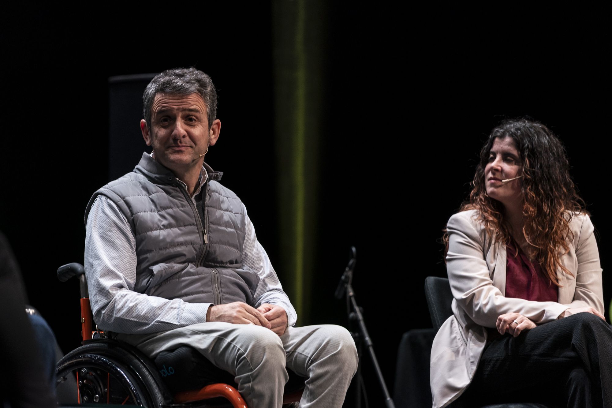 Els paraesportistes Isidre Esteve i Carla Casals, en la 23a edició dels Premis Esport en Marxa. FOTO: Mireia Comas