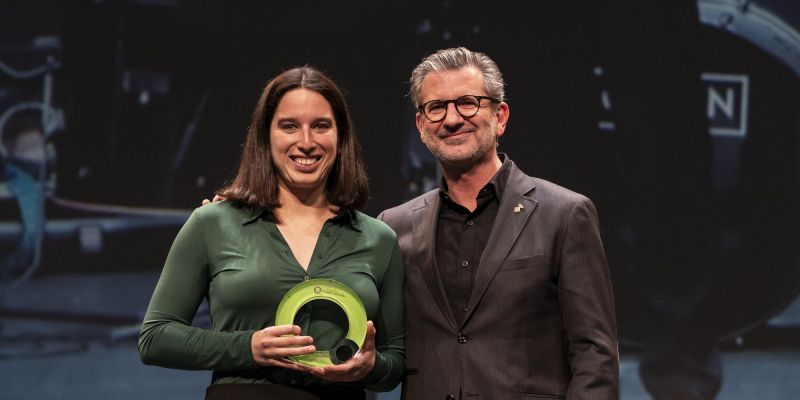 L'atleta Cora Salas, guardonada com a premi a tota una trajectòria esportiva en la 23a edició dels Premis Esport en Marxa. FOTO: Mireia Comas