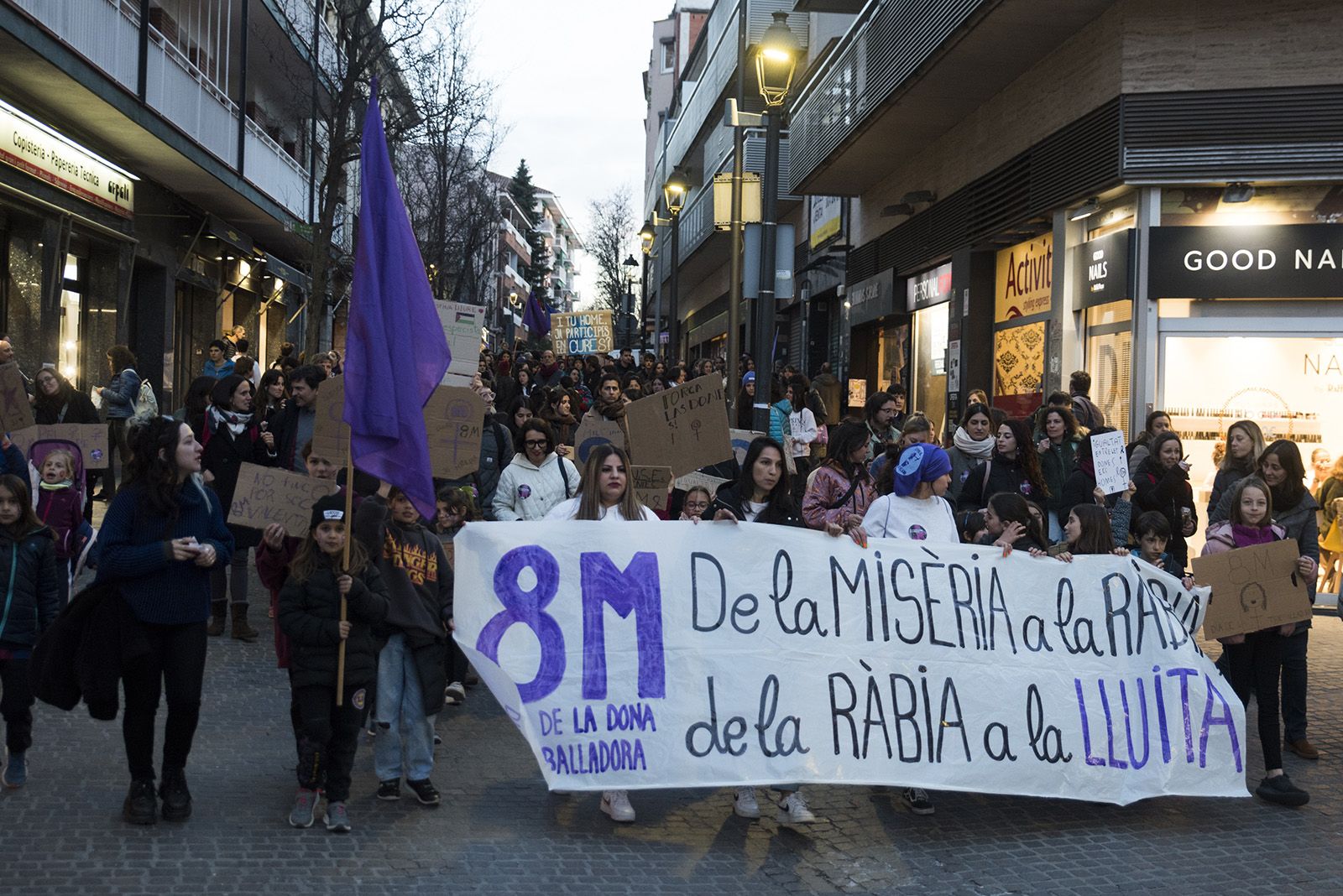 Manifestació 8M. FOTO: Bernat Millet.