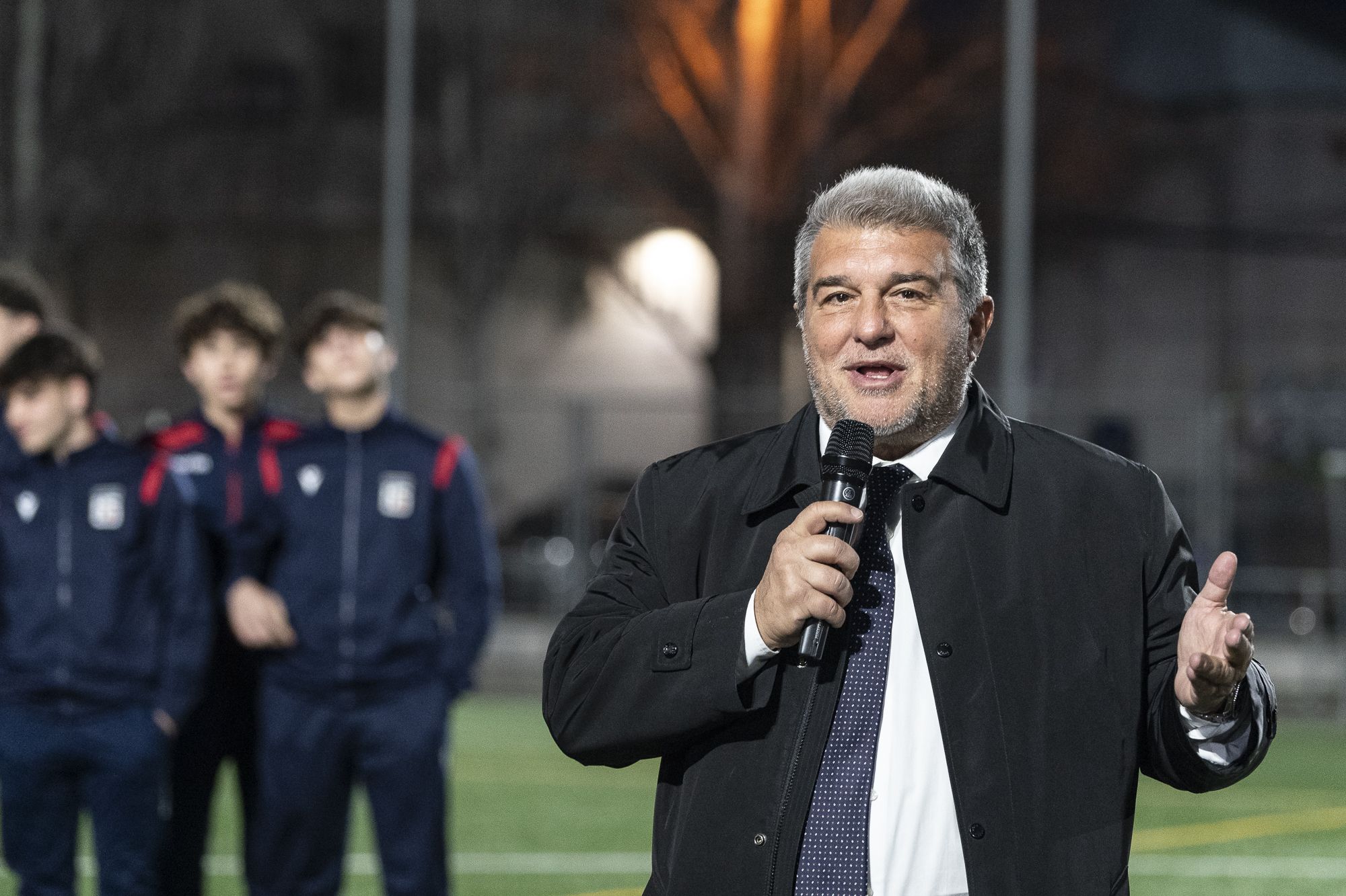 Joan Laporta, president del FC Barcelona, en la presentació d'equips de la Penya Blaugrana Sant Cugat. FOTO: Mireia Comas