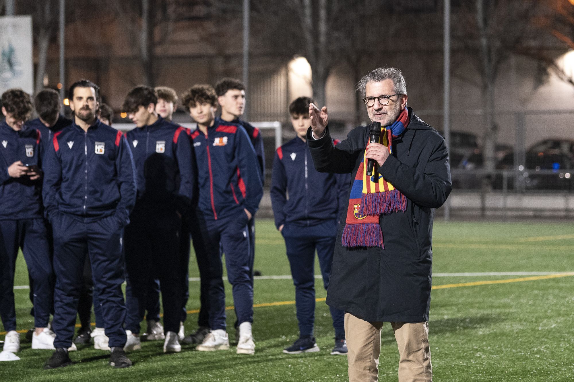 L'alcalde de Sant Cugat, Josep Maria Vallès, en la presentació d'equips de la Penya Blaugrana Sant Cugat. FOTO: Mireia Comas