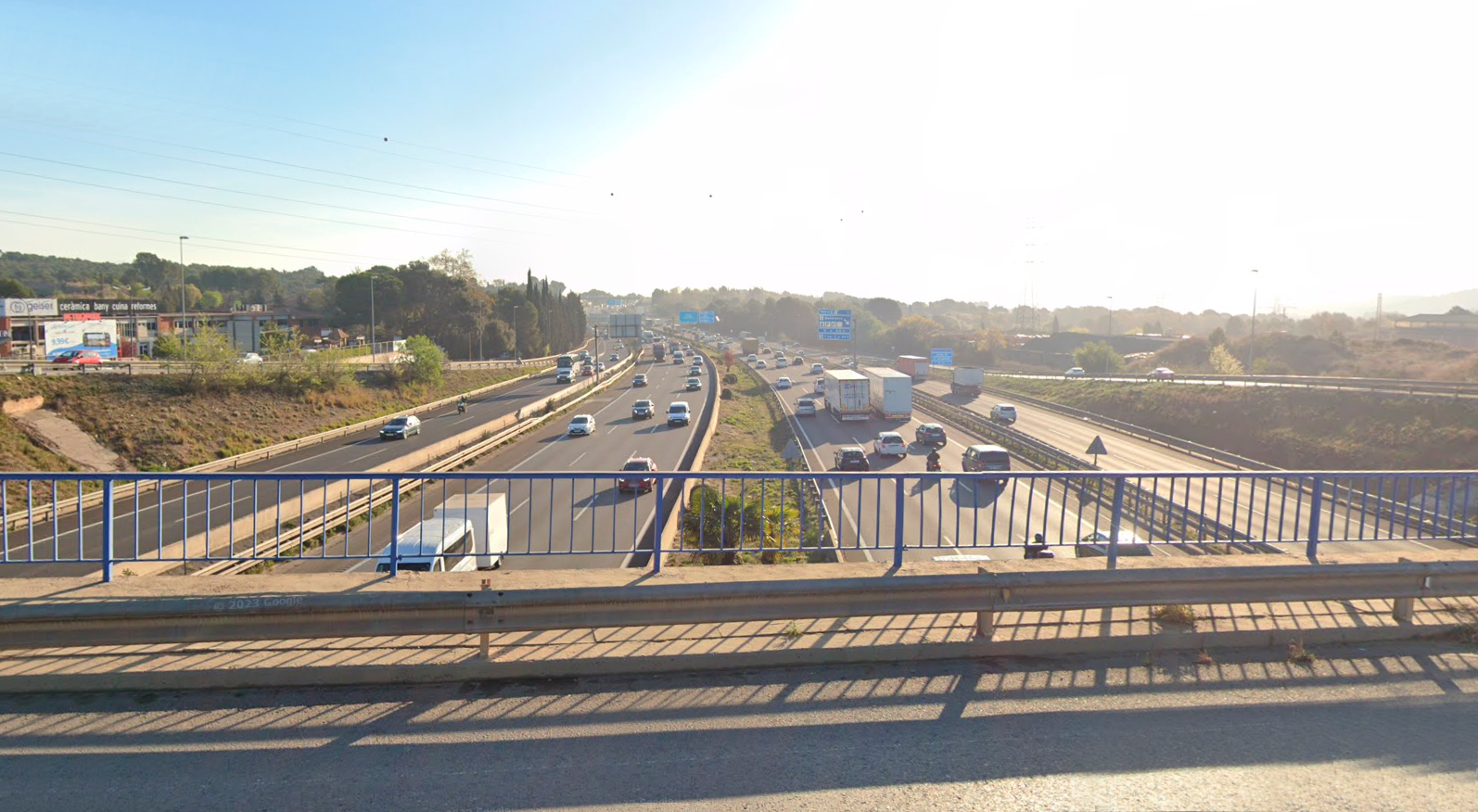 L'AP-7 i la B-30 en el seu pas per Sant Cugat FOTO: Google Maps