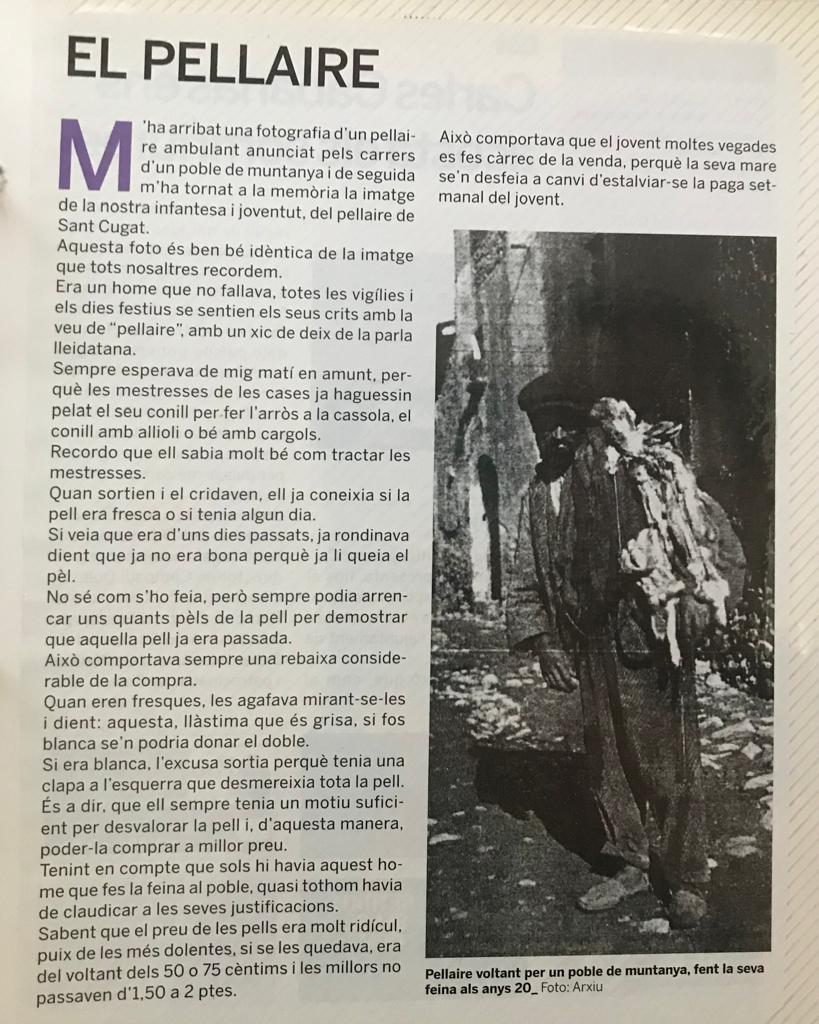 Article del Pellaire de Sant Cugat FOTO: 'TOT'