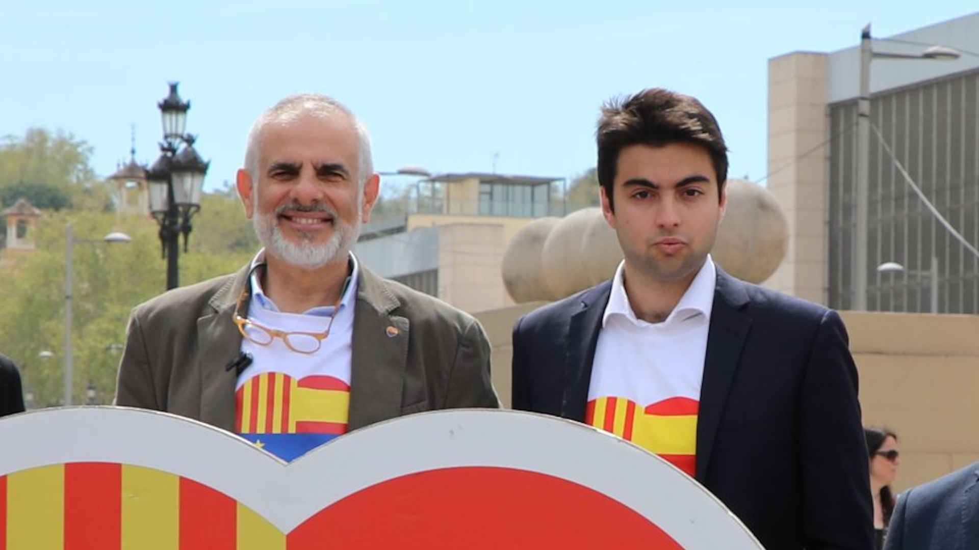 David Andrés acompanyant el candidat de Ciutadans, Carlos Carrizosa FOTO: Ciutadans