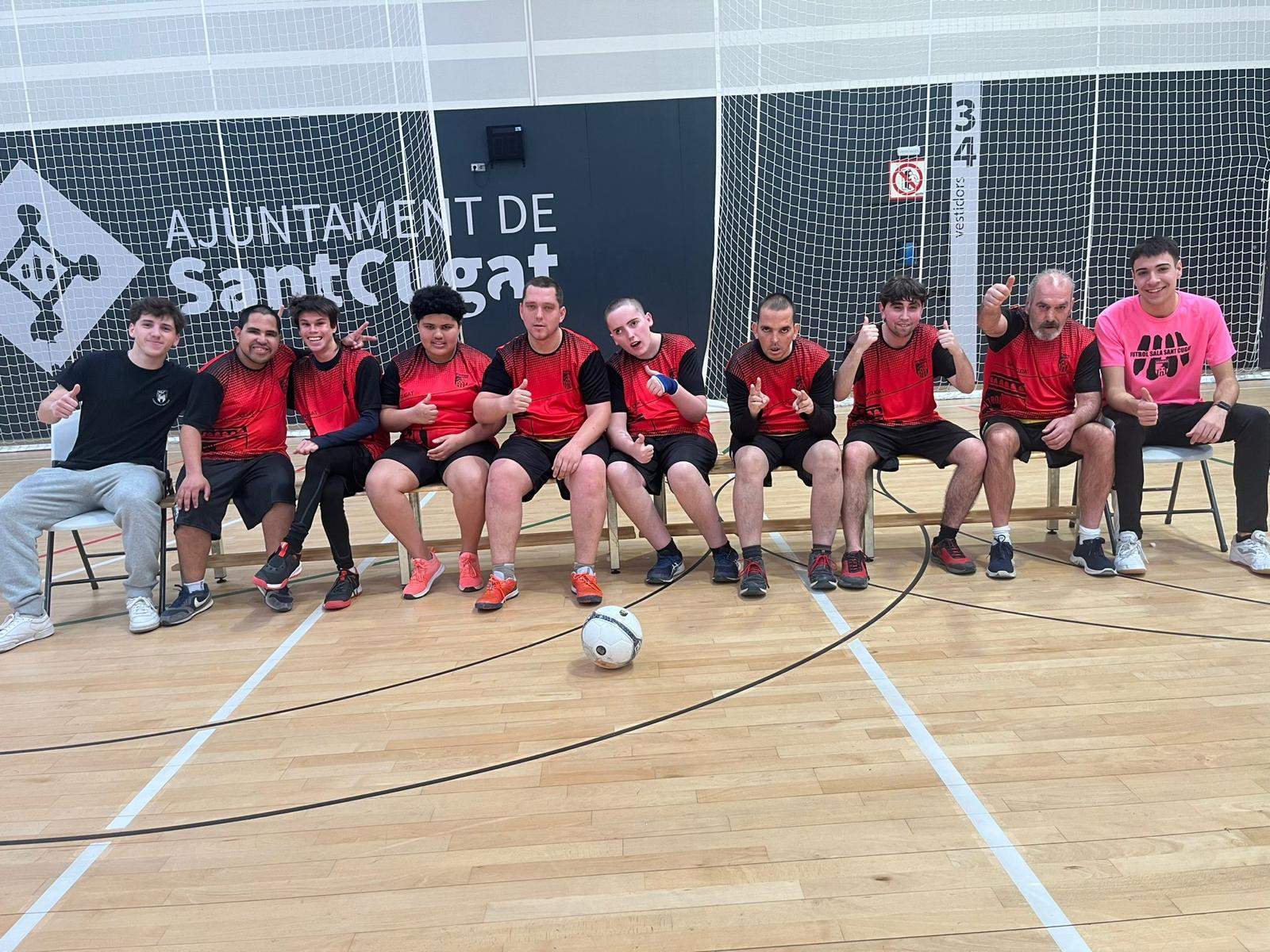 L'equip inclusiu del Futbol Sala Sant Cugat. FOTO: Cedida