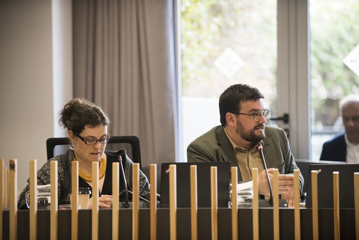 Els regidors d'En Comú Podem, Aina Balada i Ramon Gutiérrez FOTO: Bernat Millet (TOT Sant Cugat)