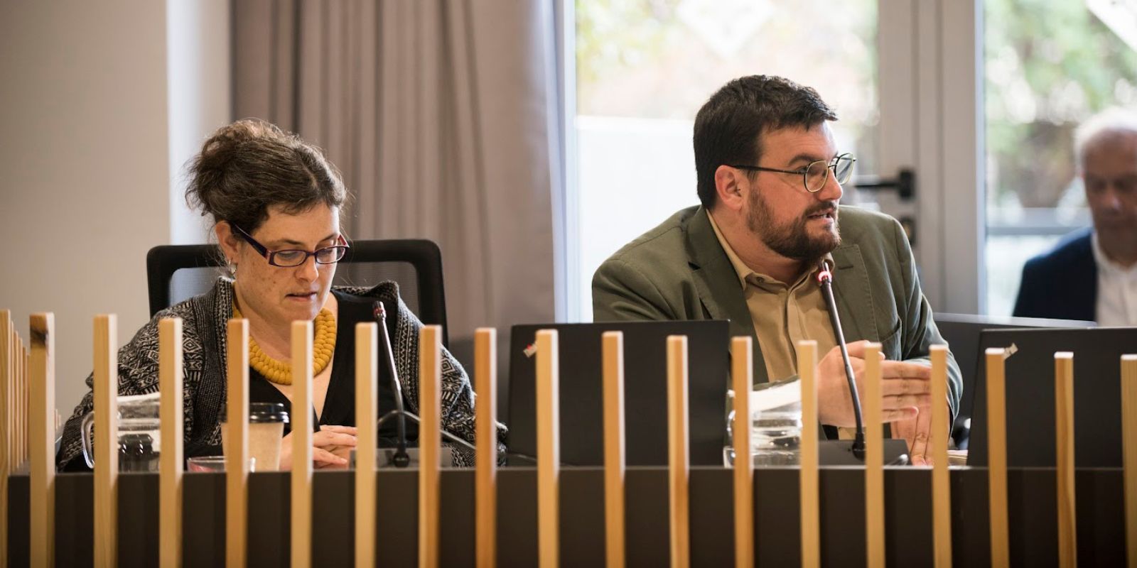Els regidors d'En Comú Podem, Aina Balada i Ramon Gutiérrez FOTO: Bernat Millet (TOT Sant Cugat)