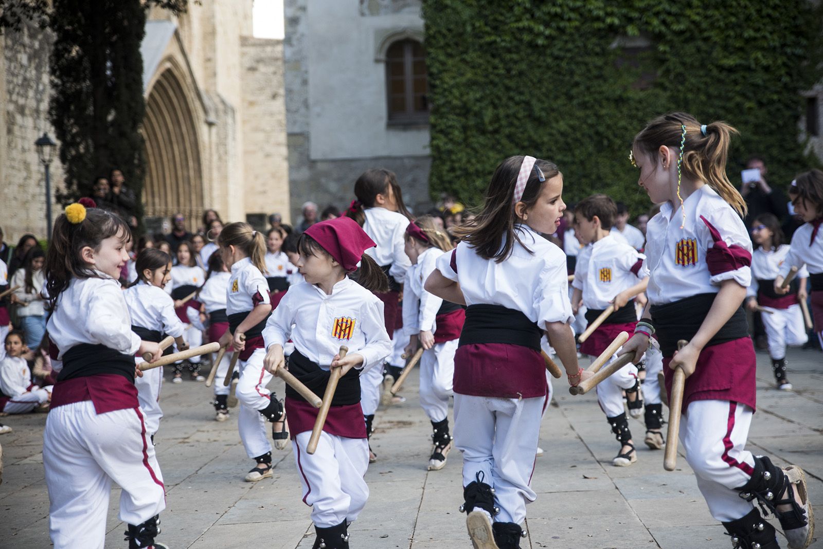 Actuació de Bastoners per Sant Jordi. FOTO: Bernat Millet