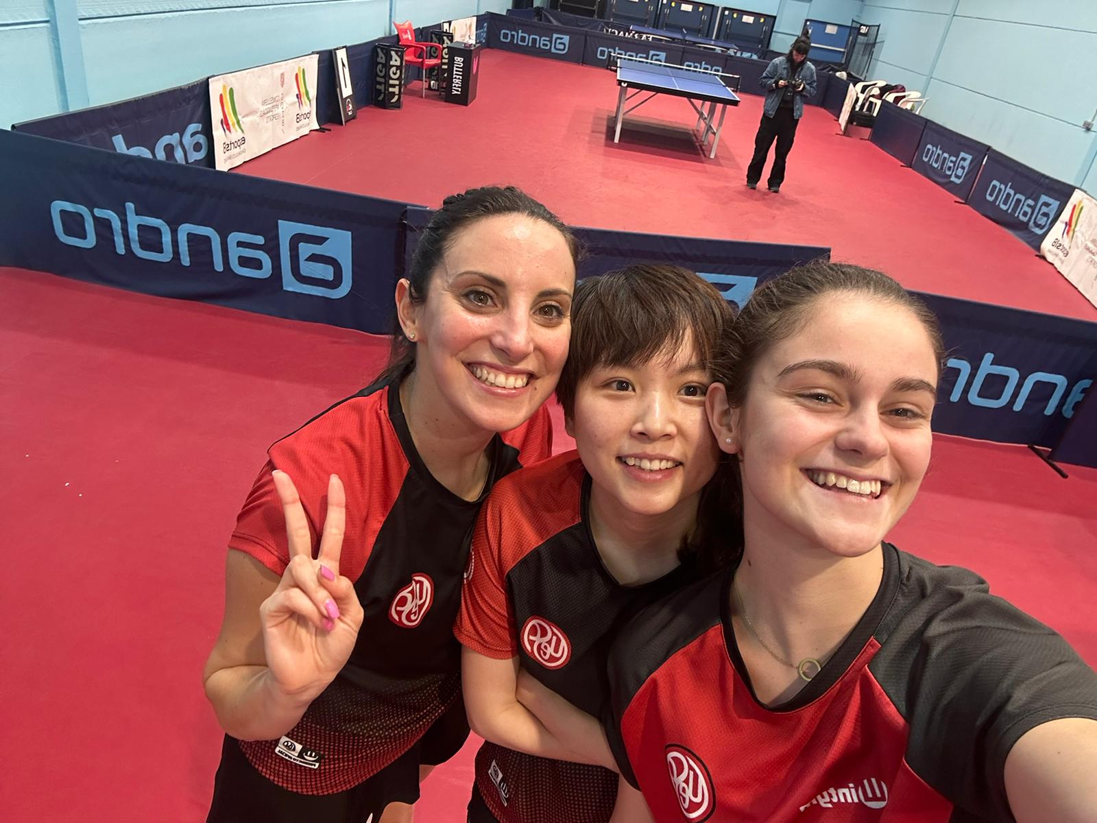 Les jugadores del femení de la UESC de tenis taula que van competir la temporada passada a Superdivisió. Foto: Cedida