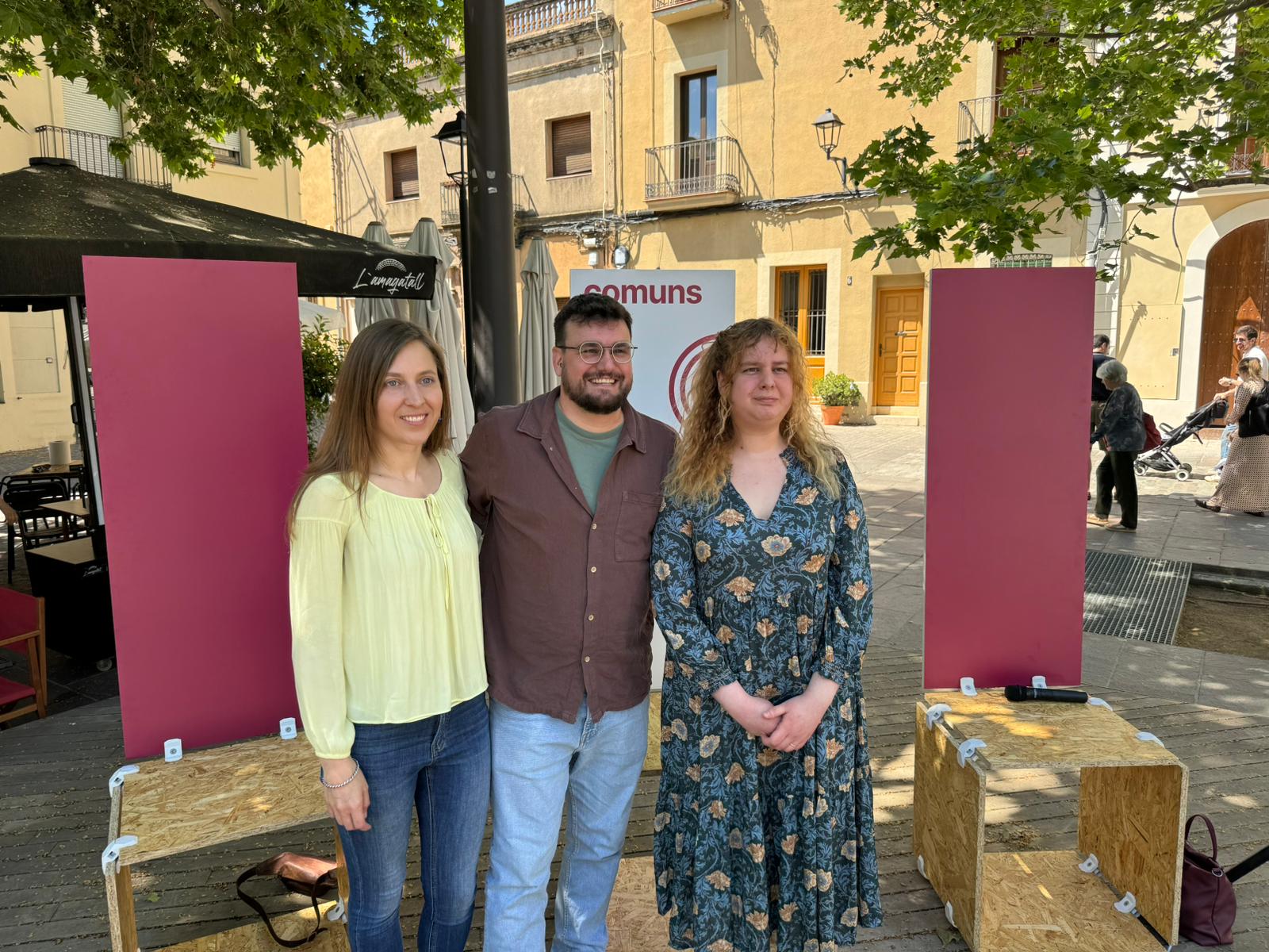 Júlia Miralles, Ramon Gutiérrez i Cinta González, de Comuns Sumar FOTO: TOT
