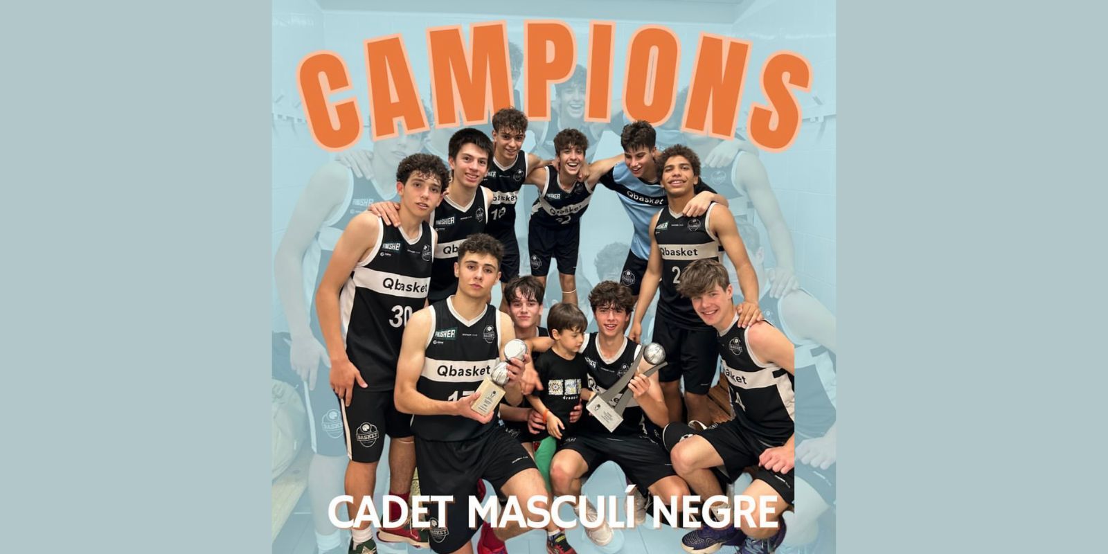 L'equip campió del Qbasket Sant Cugat FOTO: Cedida