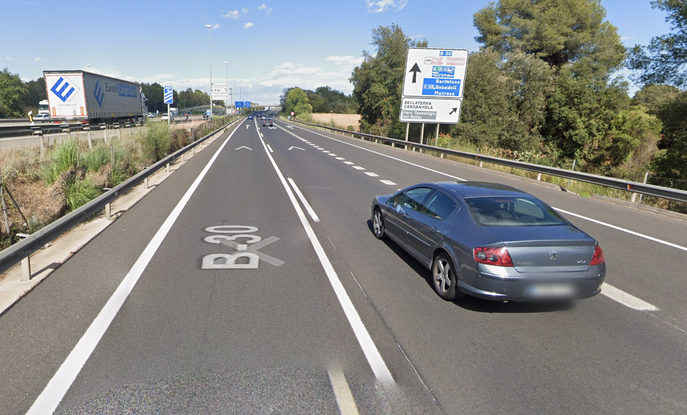 La B-30 en el seu pas per Sant Cugat FOTO: Google Maps