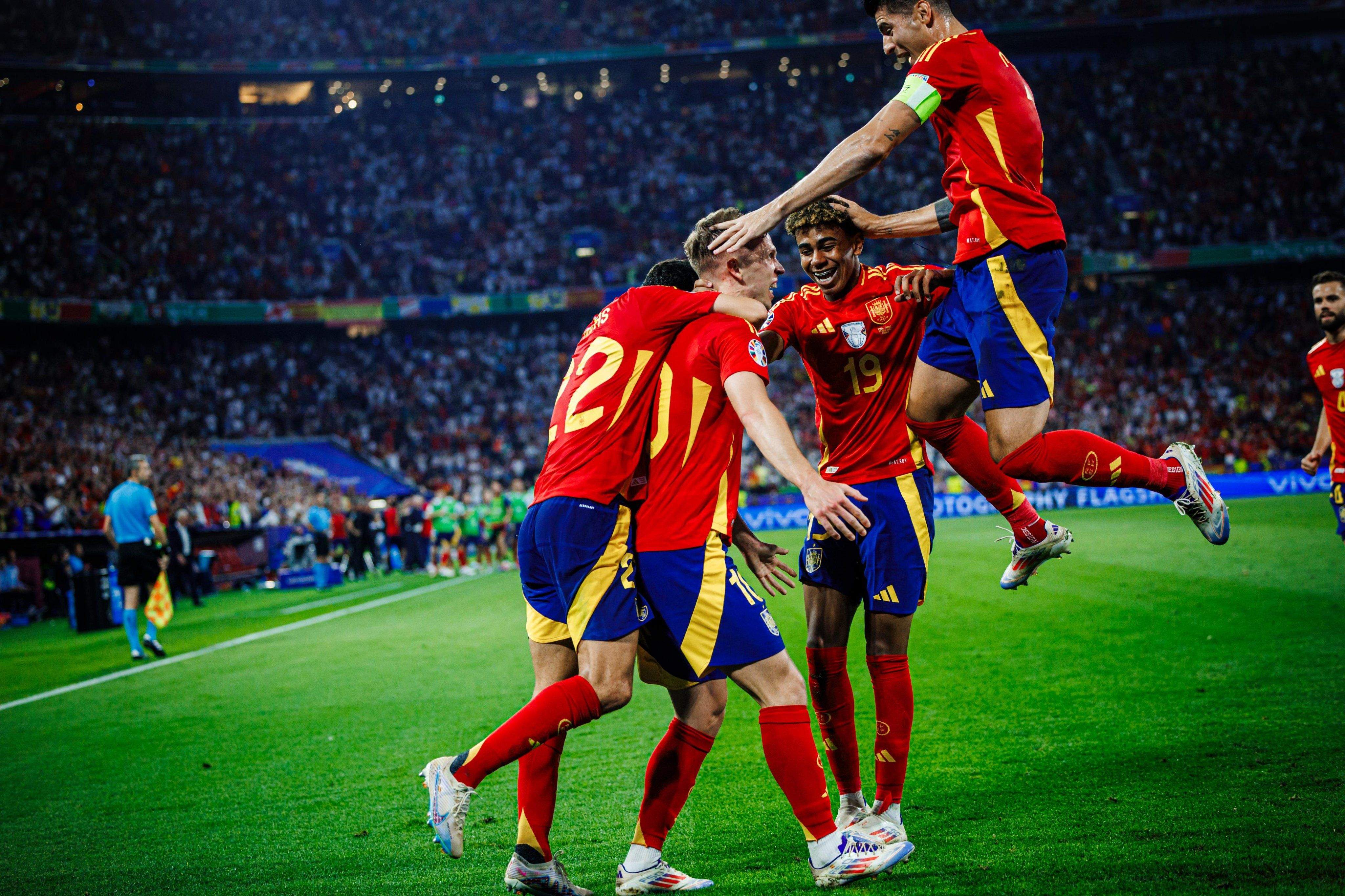 Celebració d'un dels gols de la selecció espanyola contra França FOTO: Federació Espanyola