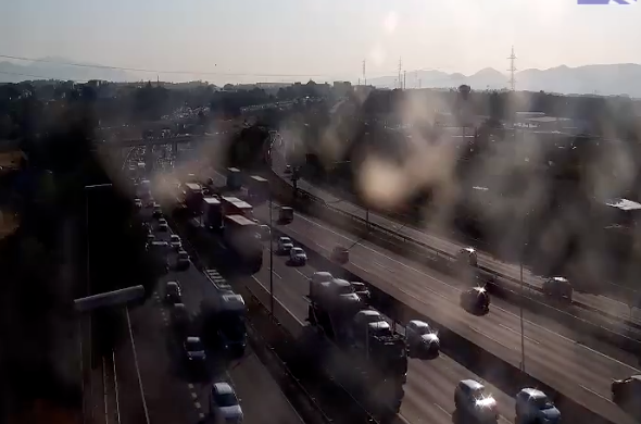 Retencions a l'AP-7 aquest dimecres 17 de juliol FOTO: Trànsit