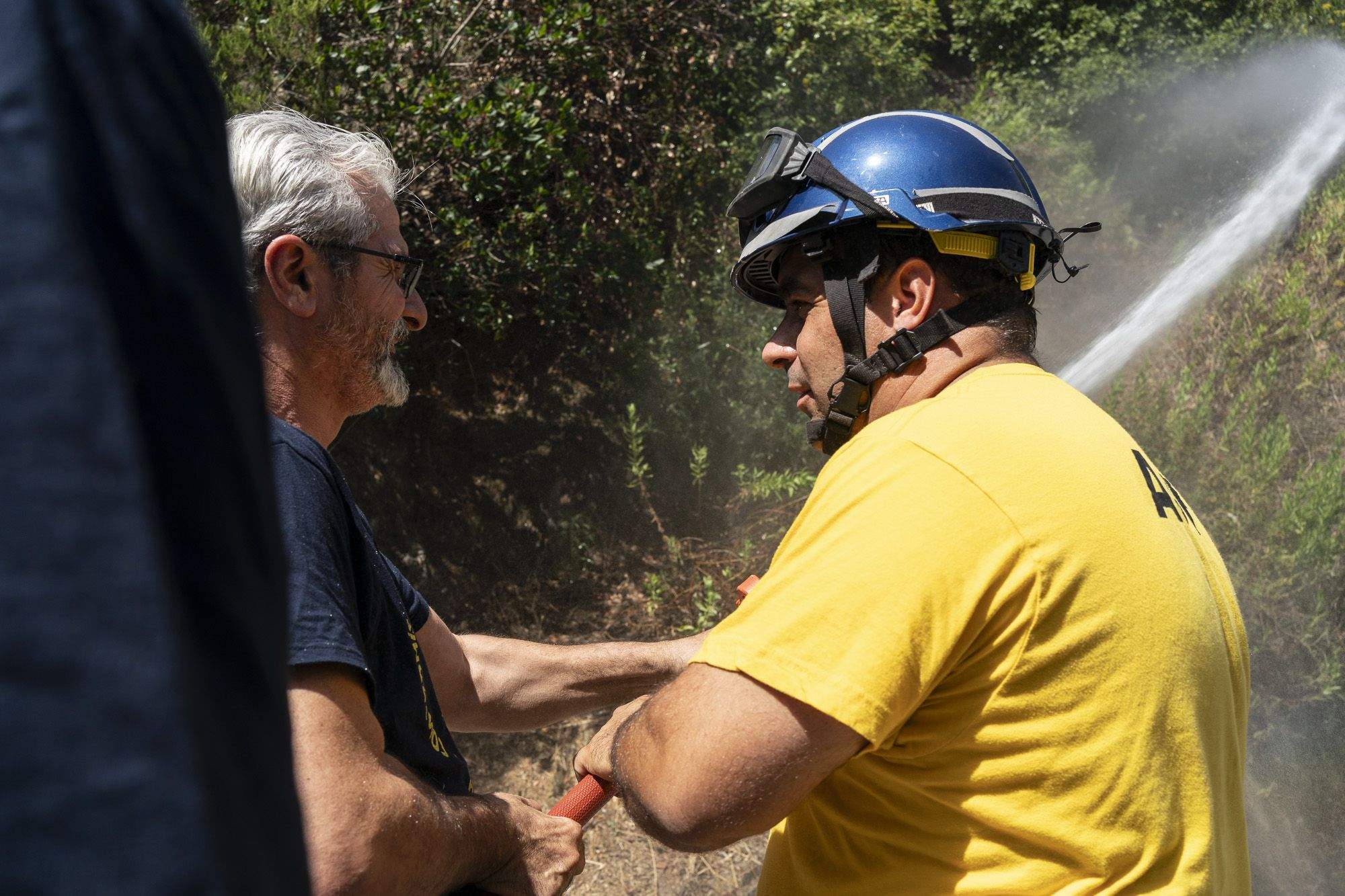 Pràctiques del Grup d'autoprotecció durant la Festa Major de Sol i Aire. FOTO: Mireia Comas