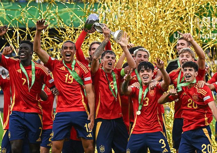 La selecció espanyola sub-19 ha guanyat el Campionat d'Europa de futbol. FOTO: RFEF