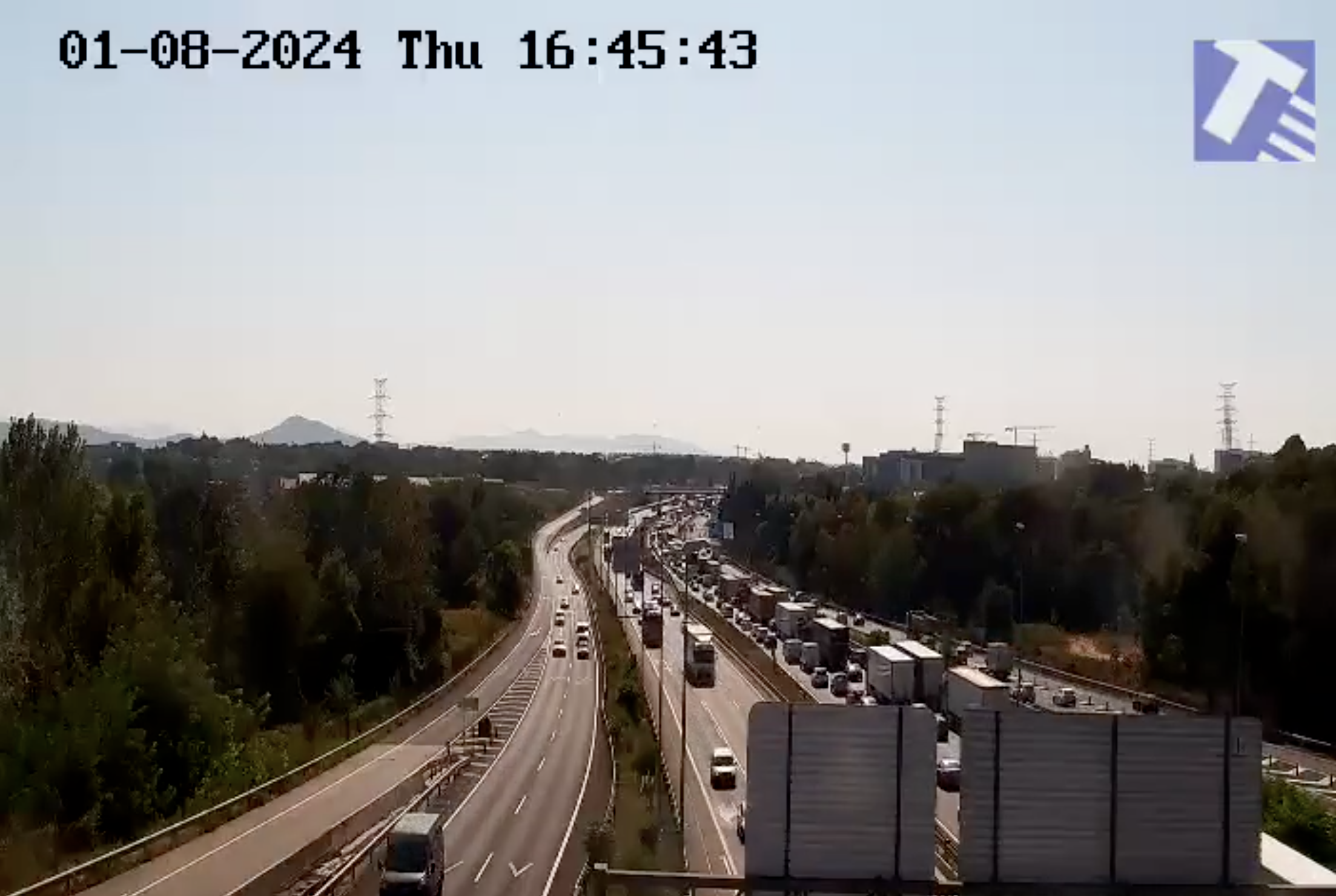 Imatge de la càmera de trànsit de la retenció FOTO: Trànsit 