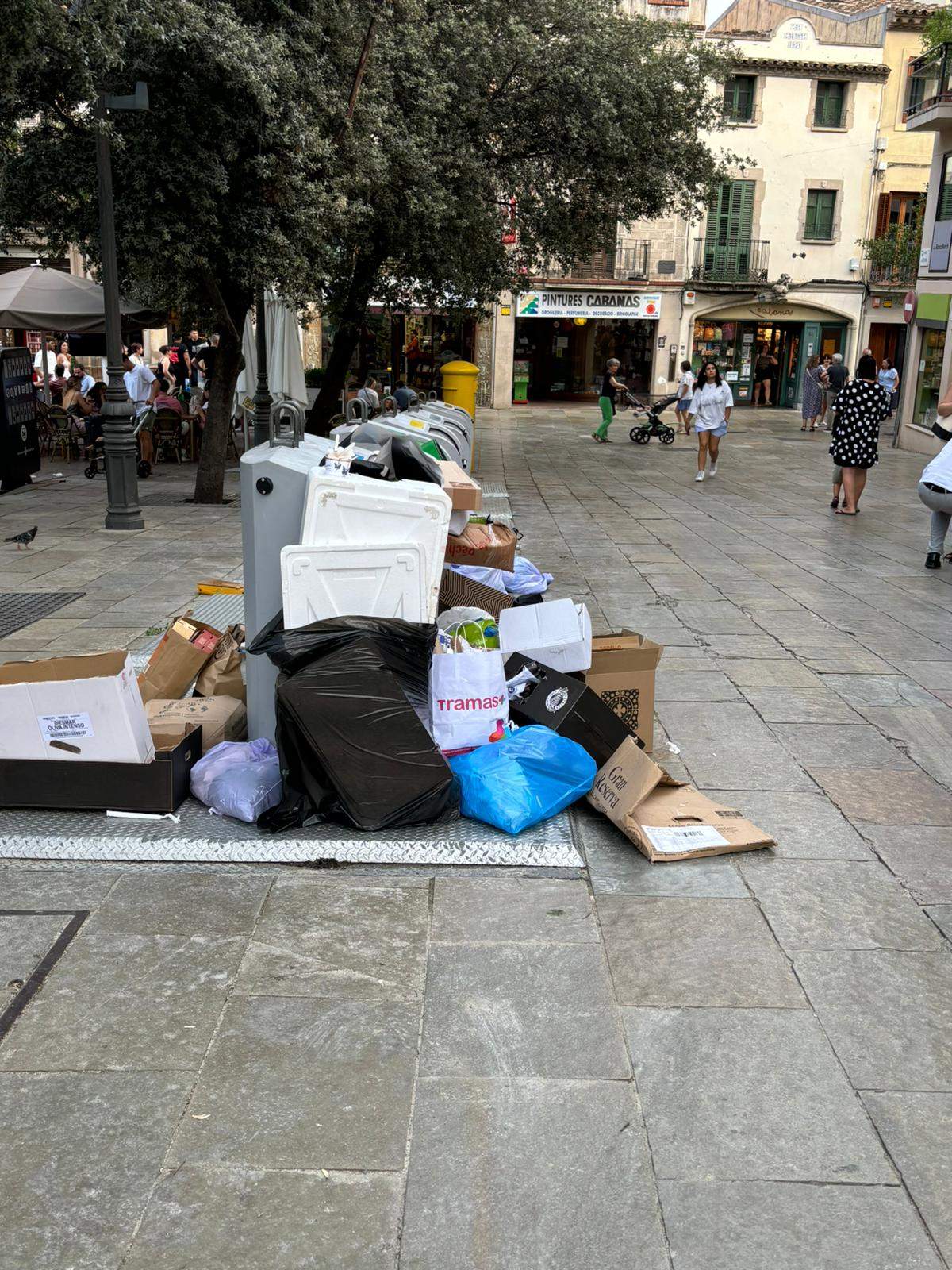 Escombraries a la Plaça del Monestir. FOTO: Nuria Carrele