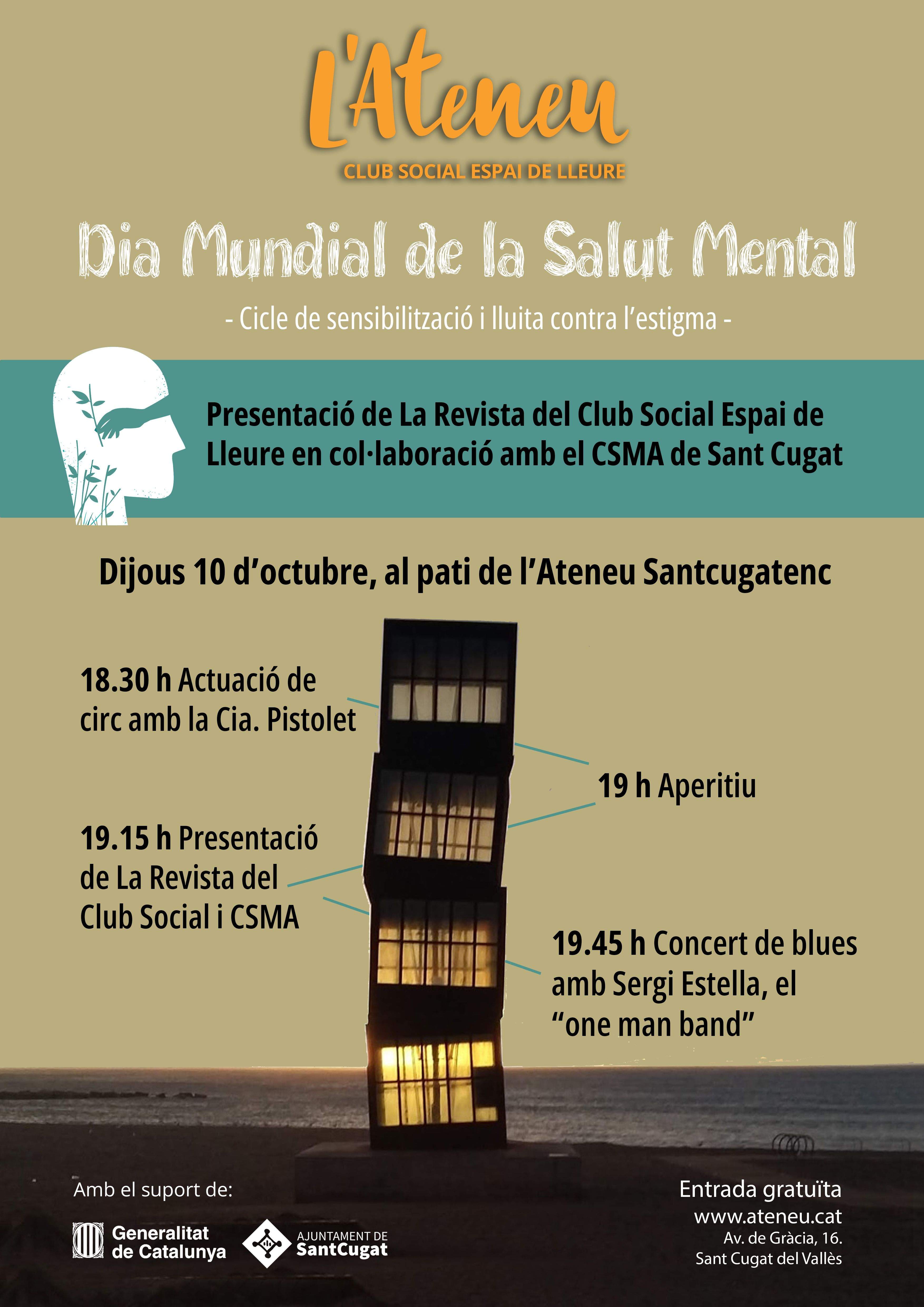 Cartell del Dia de la Salut Mental. FOTO: Cedida per Ateneu Santcugatenc