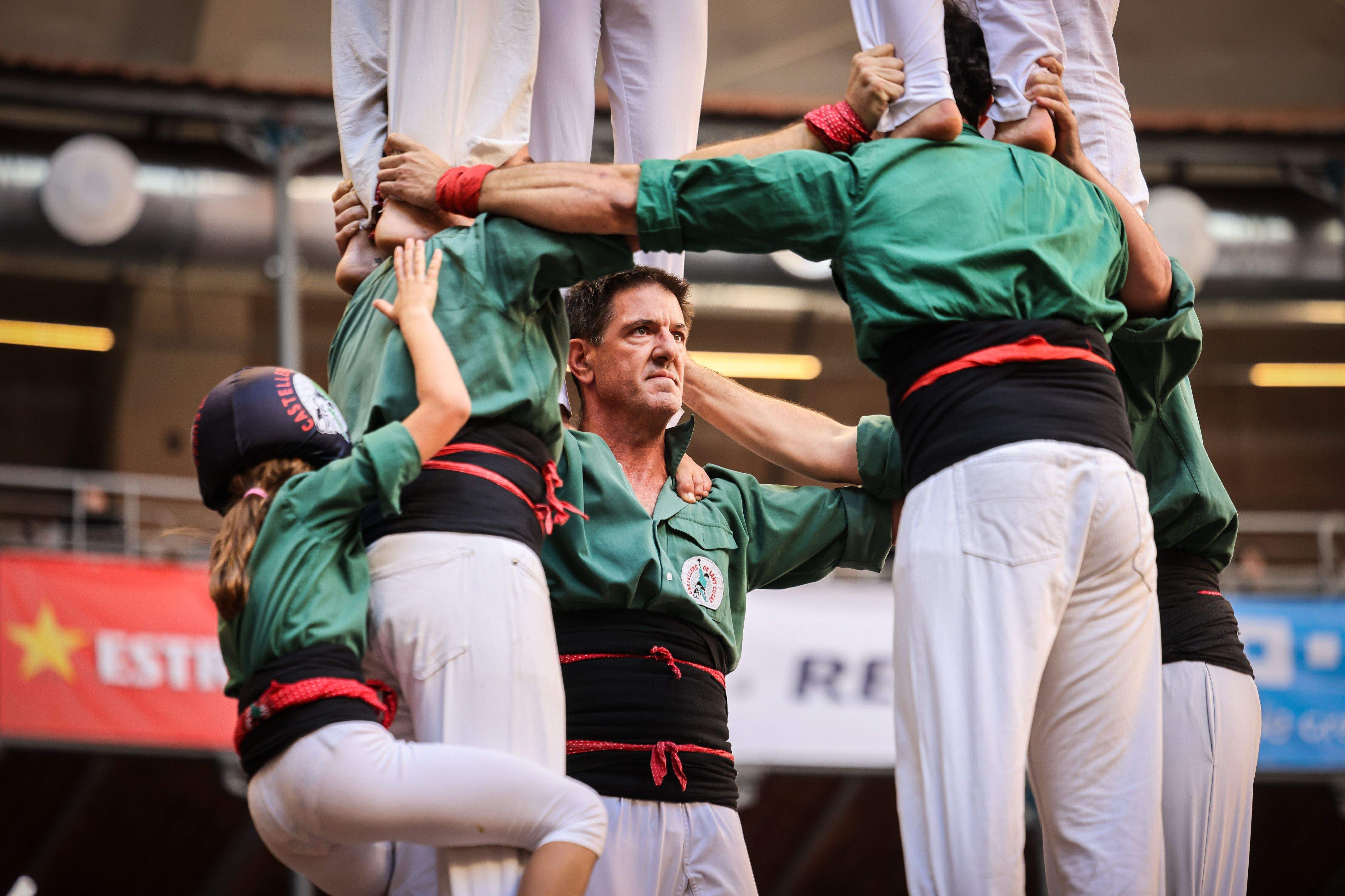 Els Castellers de Sant Cugat en el Concurs de Castells 2024. FOTO: ACN