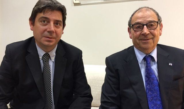 Joan Planes (dreta), juntament amb Eloi Planes, actual president executiu de Fluidra | Cedida