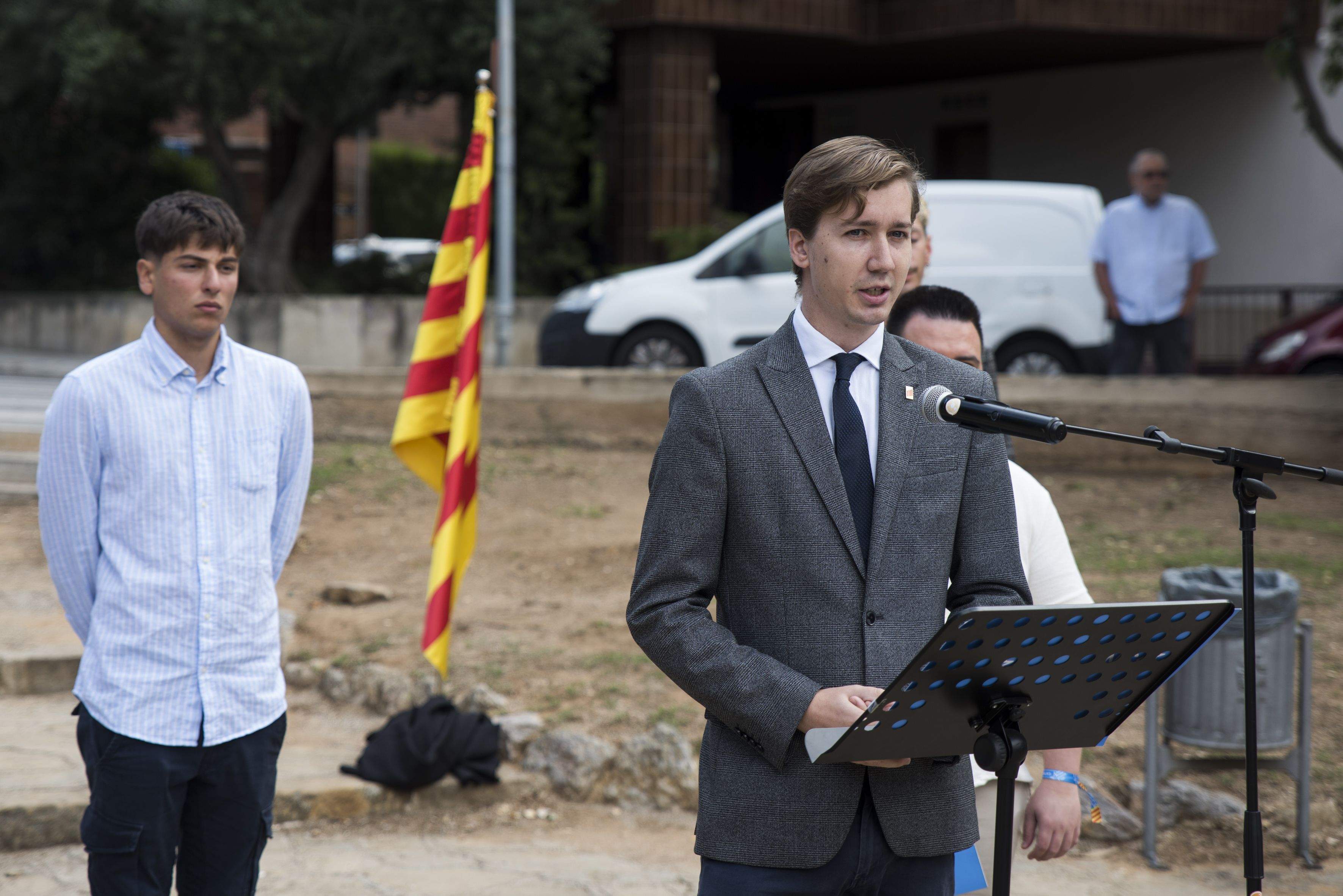 Arcas durant el discurs de la JNC de Sant Cugat durant l'11 de setembre FOTO: Bernat Millet