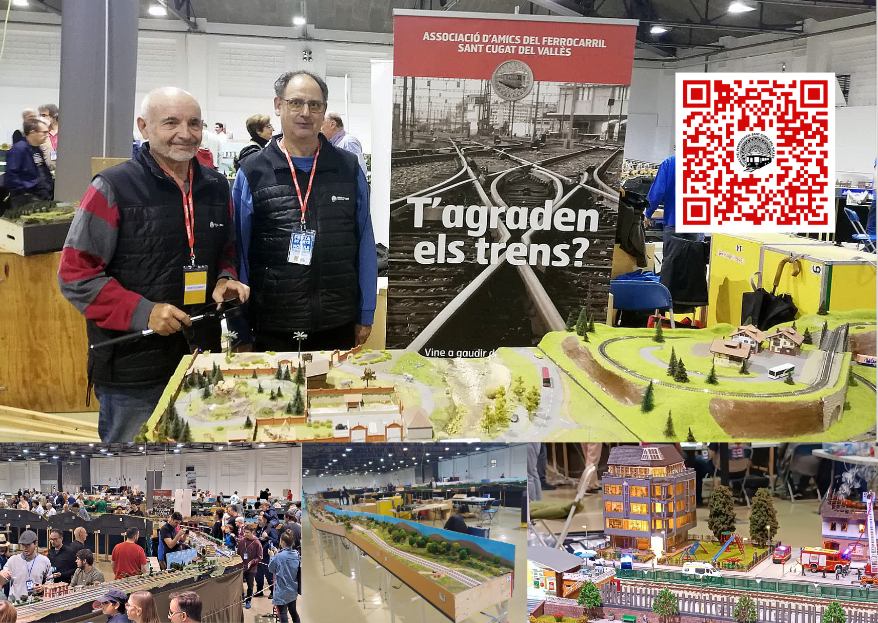 Amics dels Ferrocarrils a la festa dels vint anys de mòduls ferroviaris de Terrassa. FOTO: Cedida per Amics dels Ferrocarrils de Sant Cugat