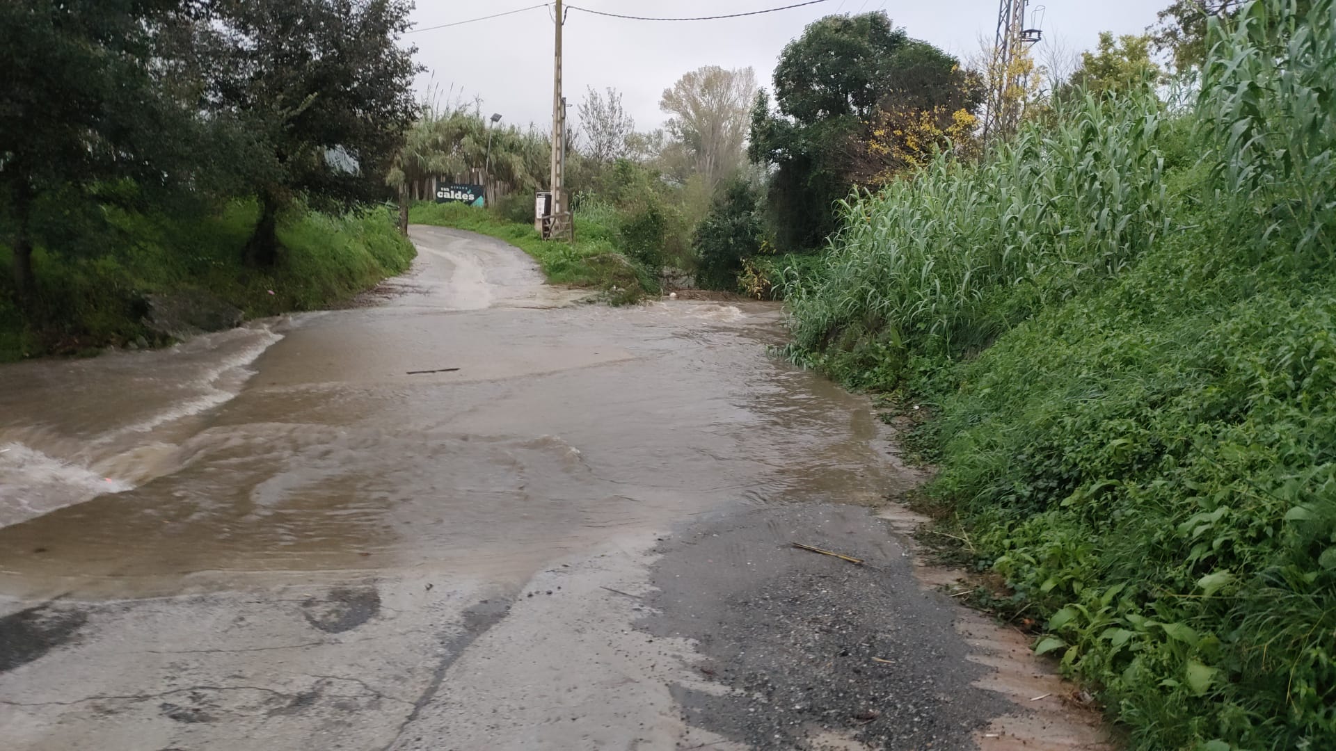 Inundació a l'accés a l'hípica de Can Calders aquest 4 de novembre FOTO: Ajuntament