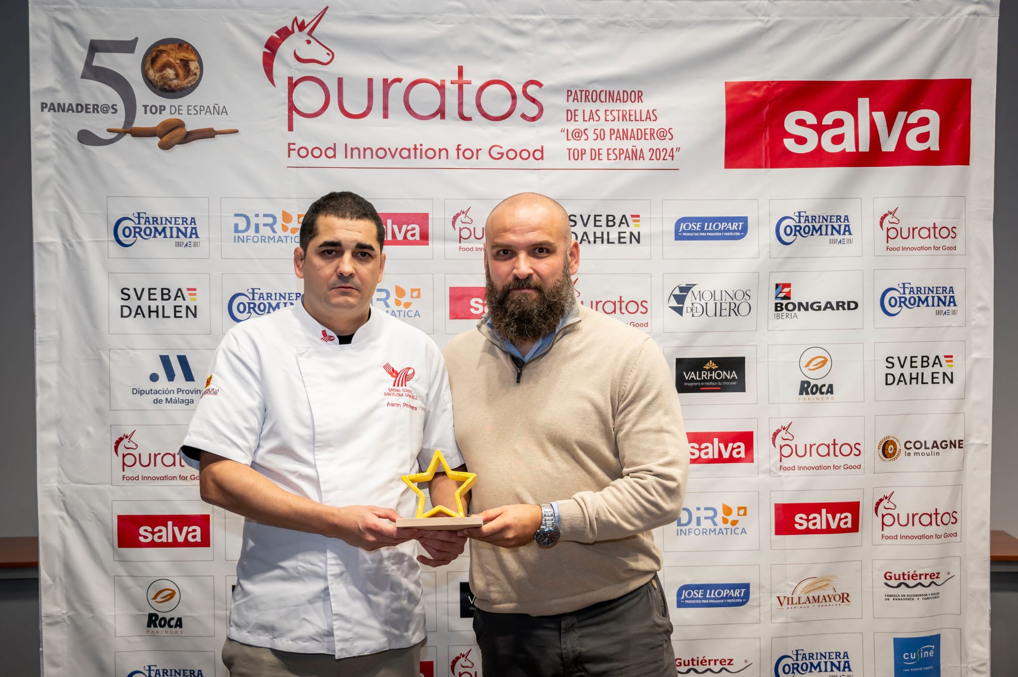 Recollida del premi: una estrella per entrar en la llista  '50 Panader@s Top de España 2024'. FOTO: Cedida per Martin Videla