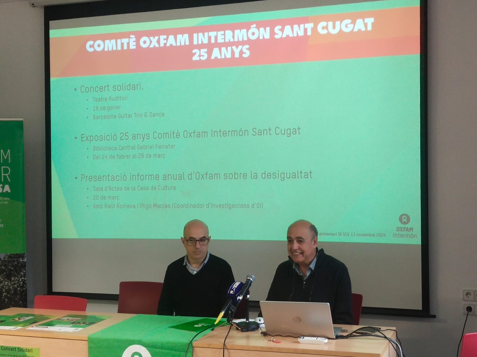 Acte de presentació del programa d'actes del 25è aniversari d'Oxfam Intermón Sant Cugat. FOTO: TOT Sant Cugat