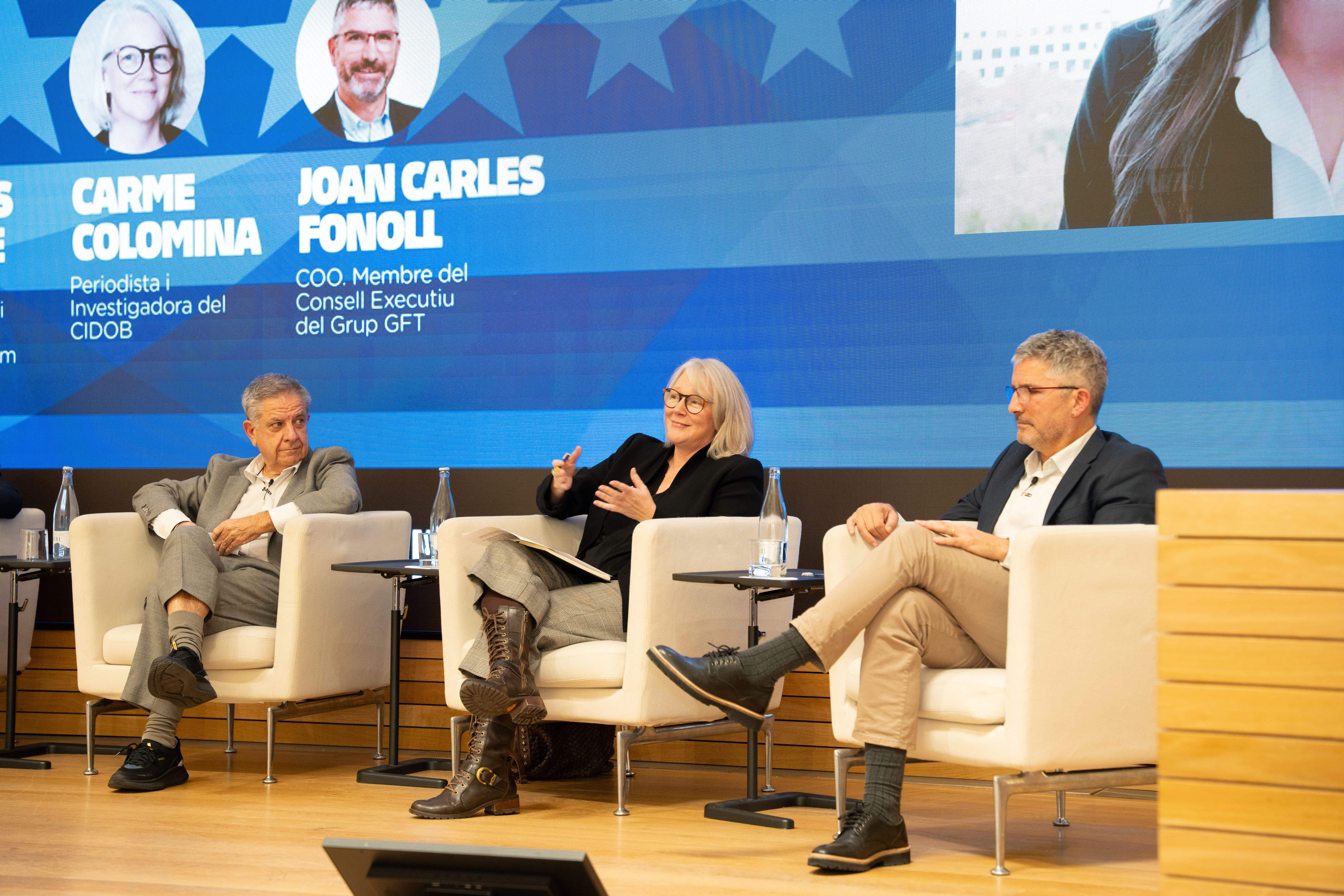 Durant la darrera sessió del Tribuna Sant Cugat Empresarial a l'auditori del Banc Sabadell a la ciutat. FOTO: Carme de Olazábal/Sant Cugat Empresarial