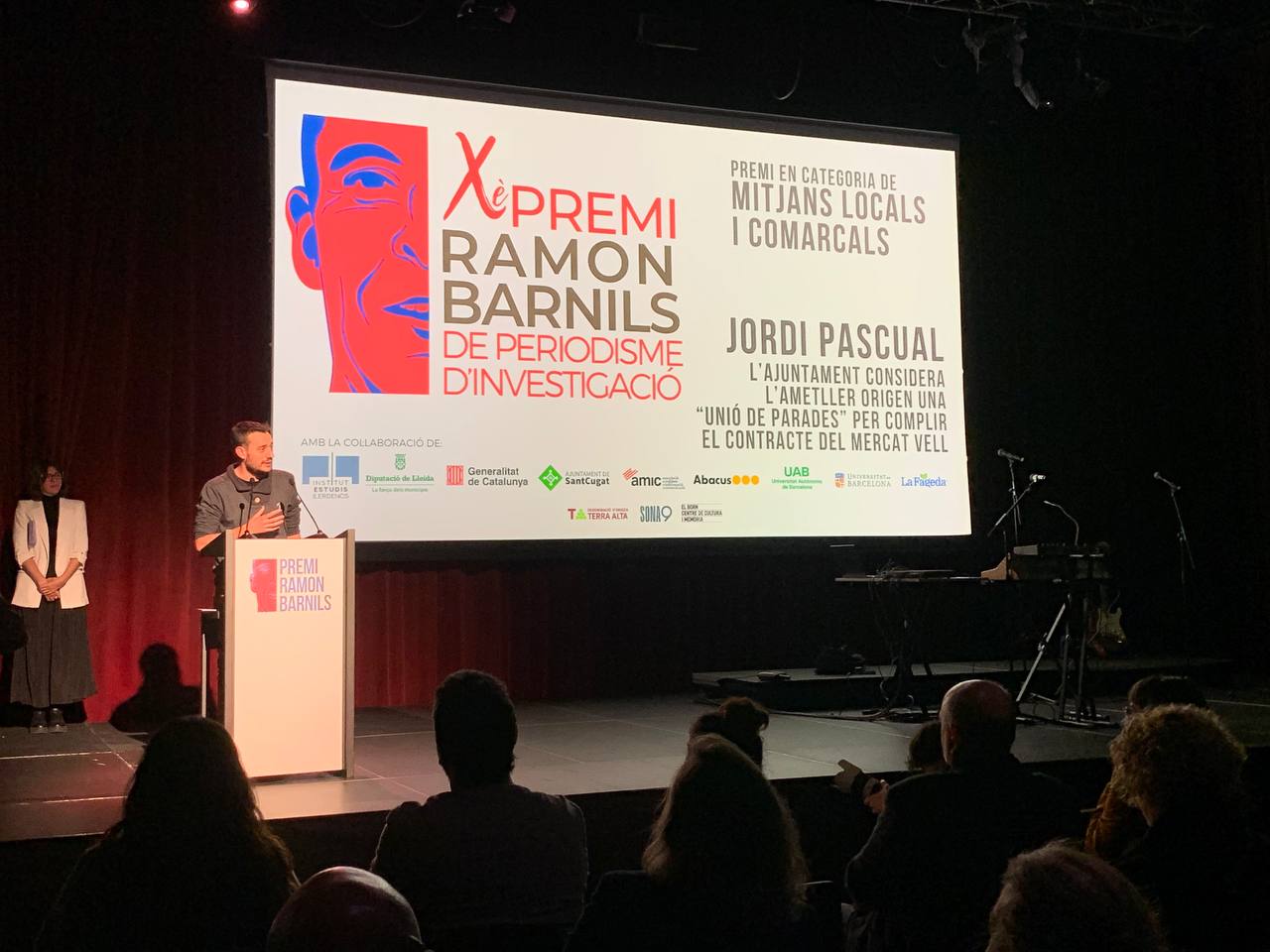 Jordi Pascual durant l'entrega de premis FOTO:  Grup de Periodistes Ramon Barnils