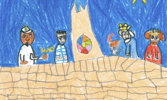 La carta conté la imatge de Álex Cáceres de l'escola L’Olivera