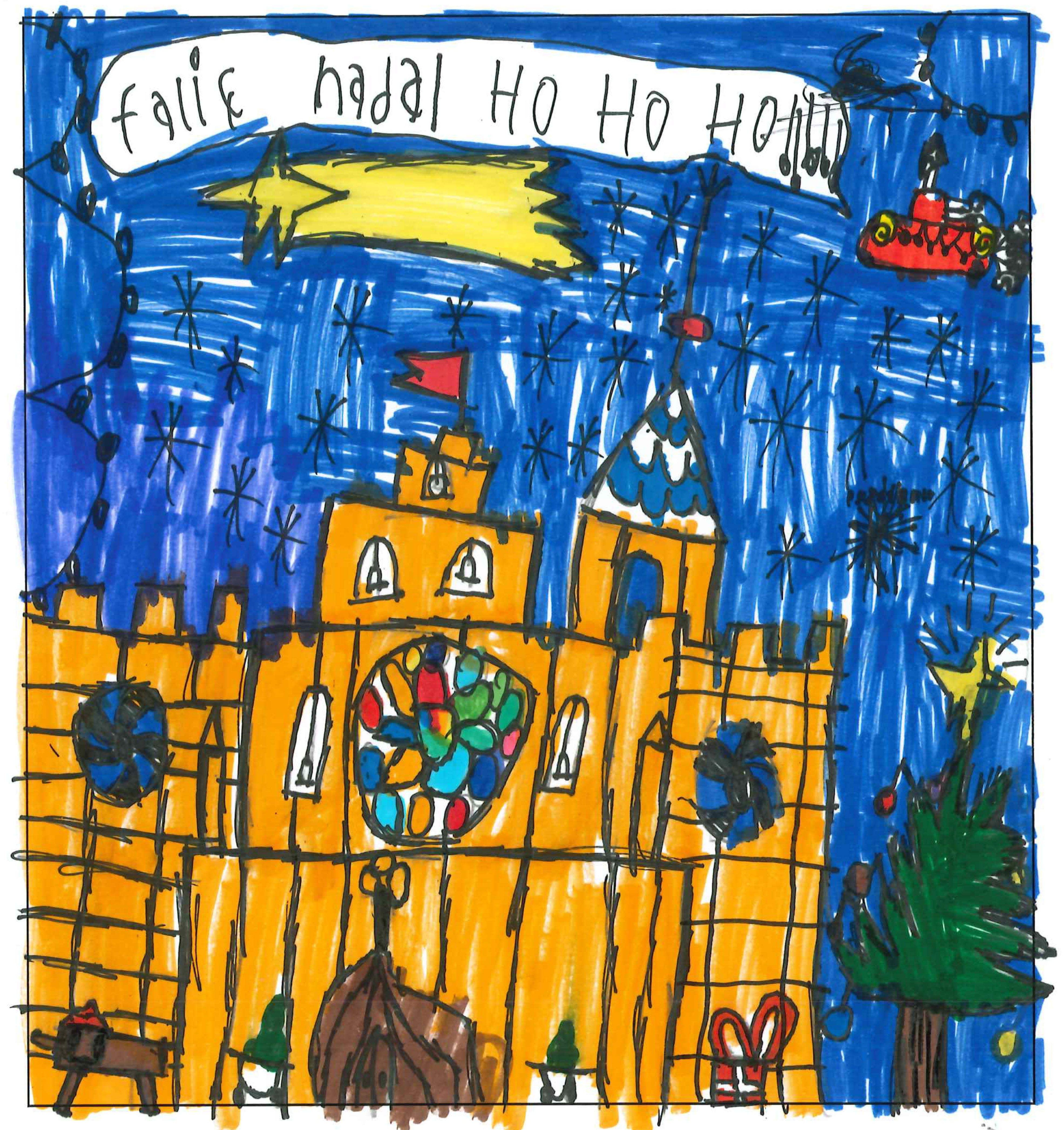 Postal de l'Escola Gerbert d'Orlhac del concurs del TOT Sant Cugat 