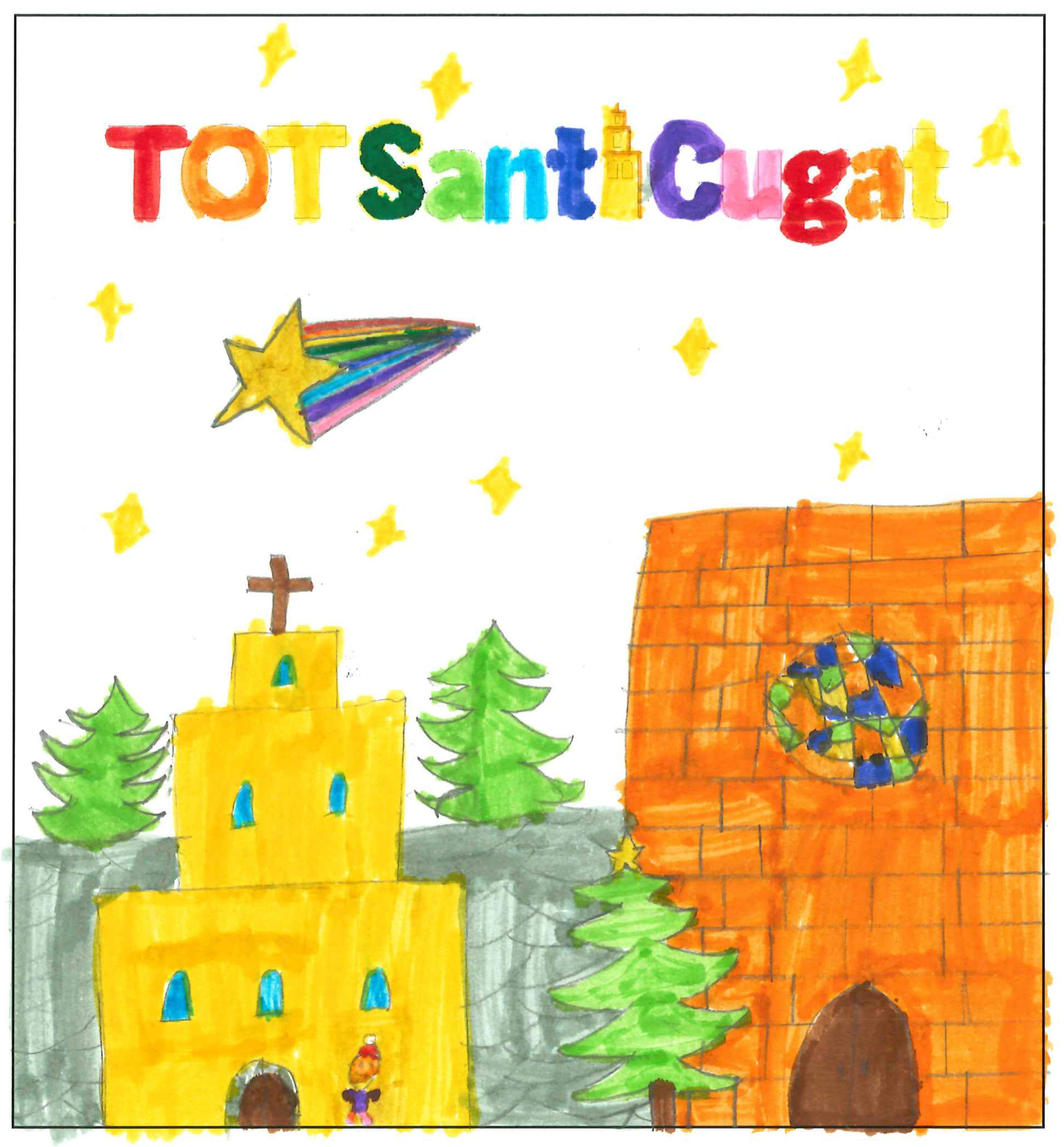 Postal de l'Escola Pi d'en Xandri del concurs del TOT Sant Cugat 