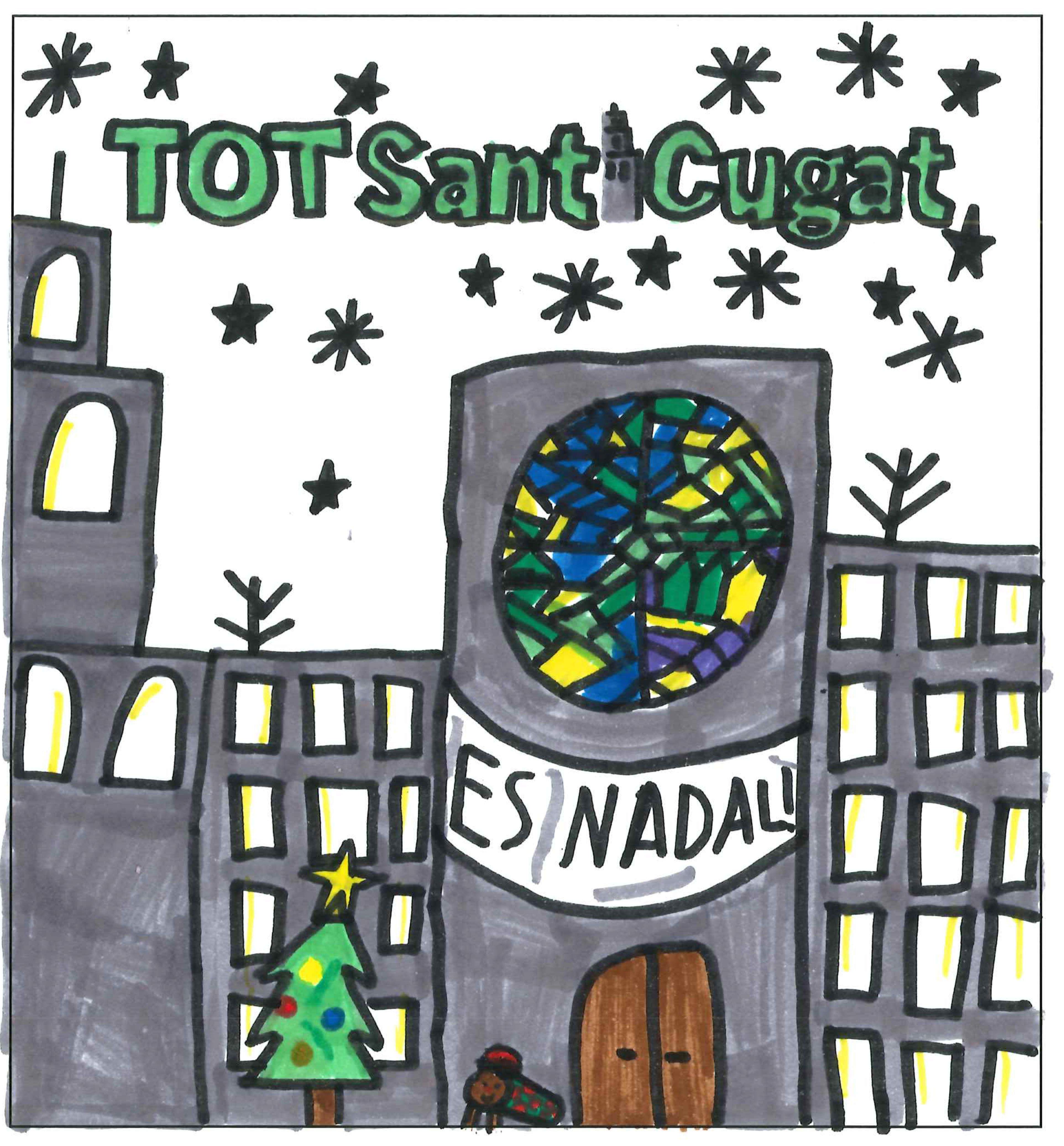 Postal de l'Escola Pi d'en Xandri del concurs del TOT Sant Cugat 